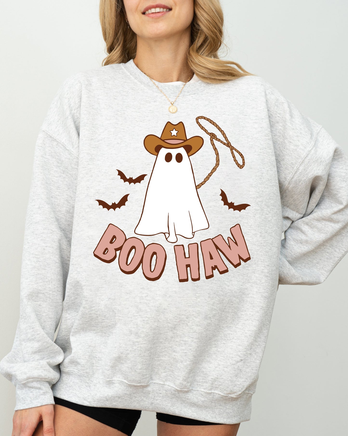 Boo Haw Cowboy Ghost Funny Halloween Costume Sweatshirt