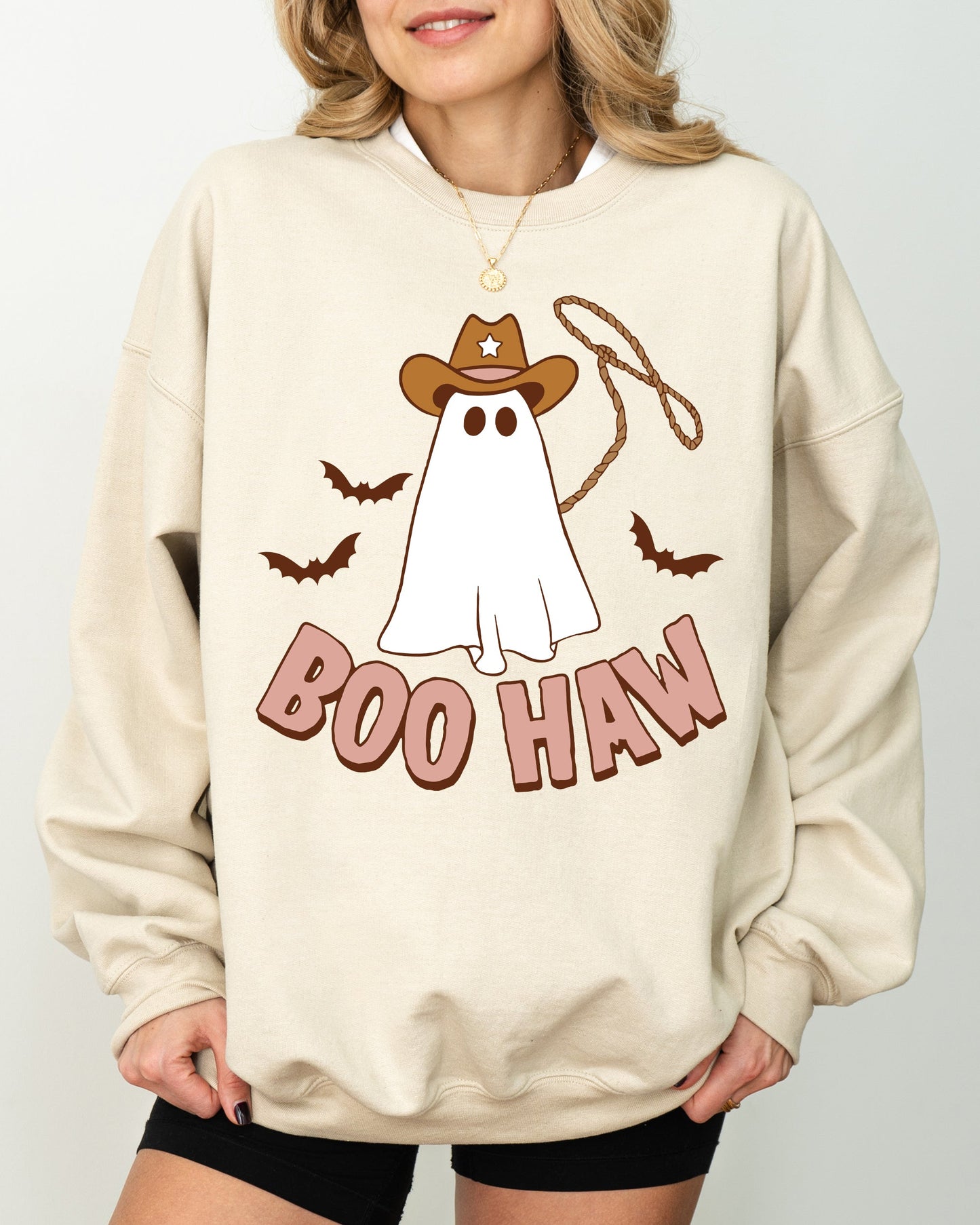 Boo Haw Cowboy Ghost Funny Halloween Costume Sweatshirt