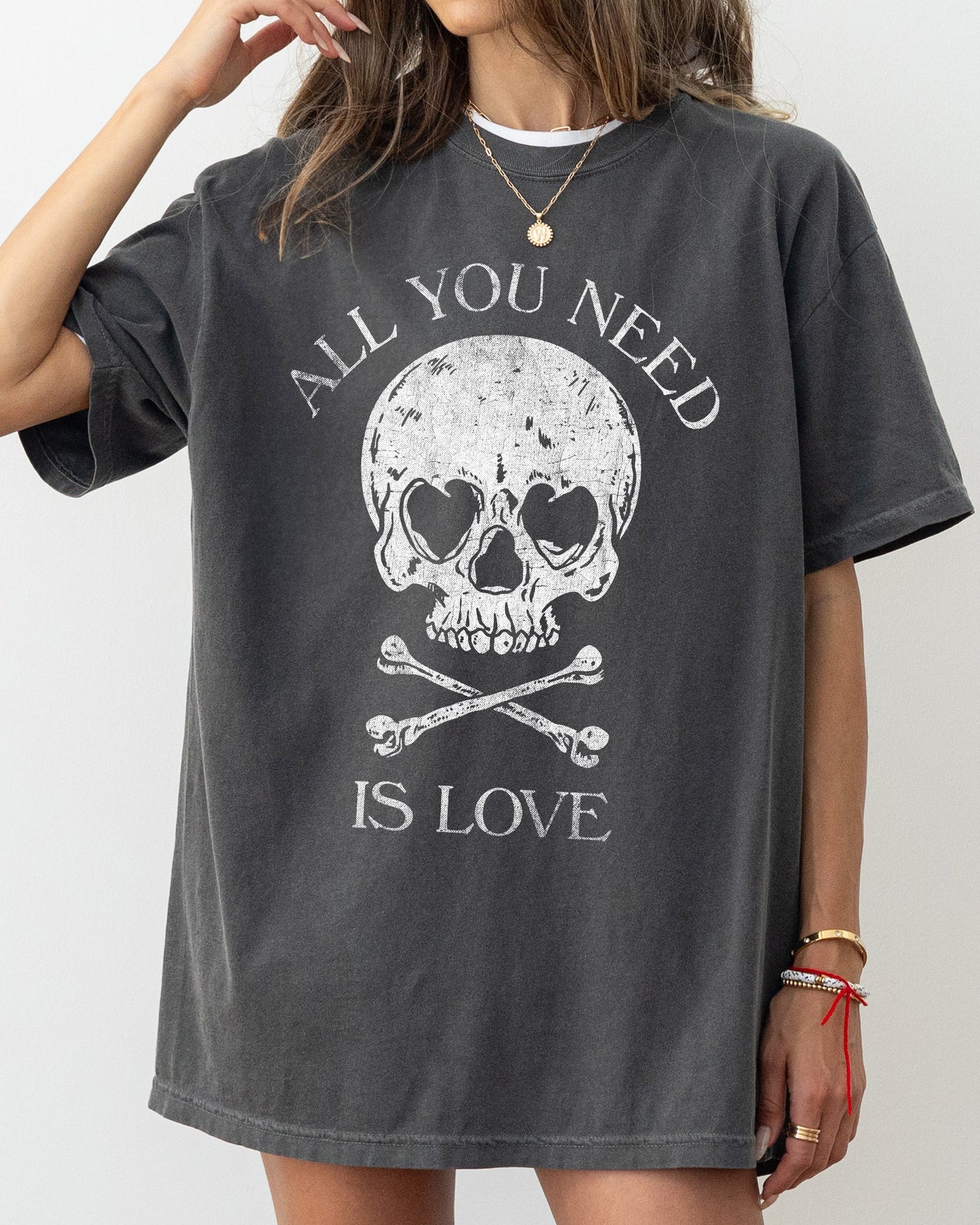 All You Need Is Love, Skull, Funny, Witch, Aesthetic, Meme, Halloween, Spooky, Costume, Tshirt Comfort Colors T-Shirt