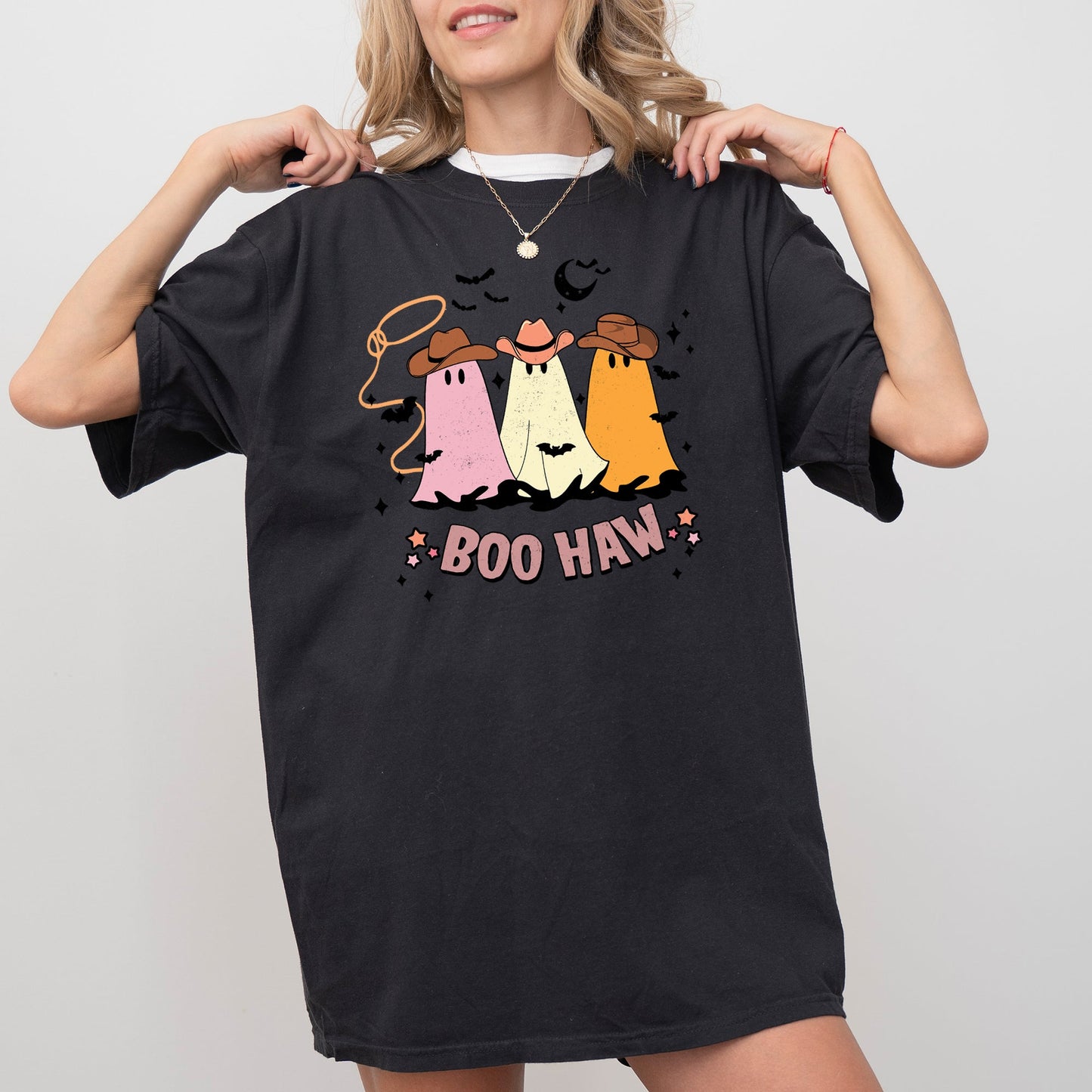 Funny Mini Cowboy Ghosts Graphic T-Shirt Comfort Colors