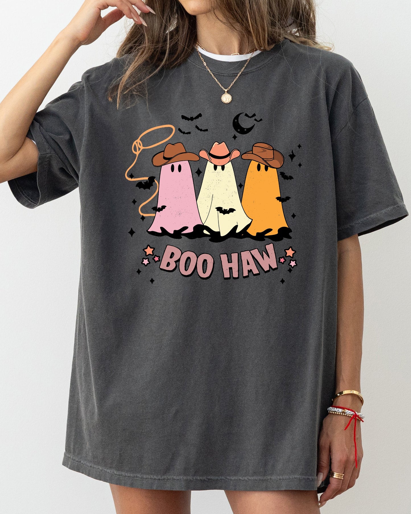 Funny Mini Cowboy Ghosts Graphic T-Shirt Comfort Colors