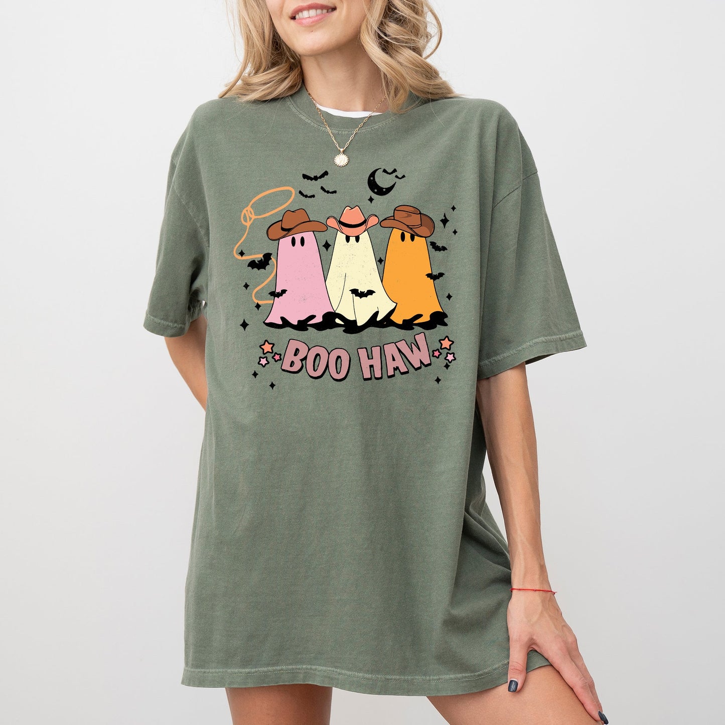 Funny Mini Cowboy Ghosts Graphic T-Shirt Comfort Colors