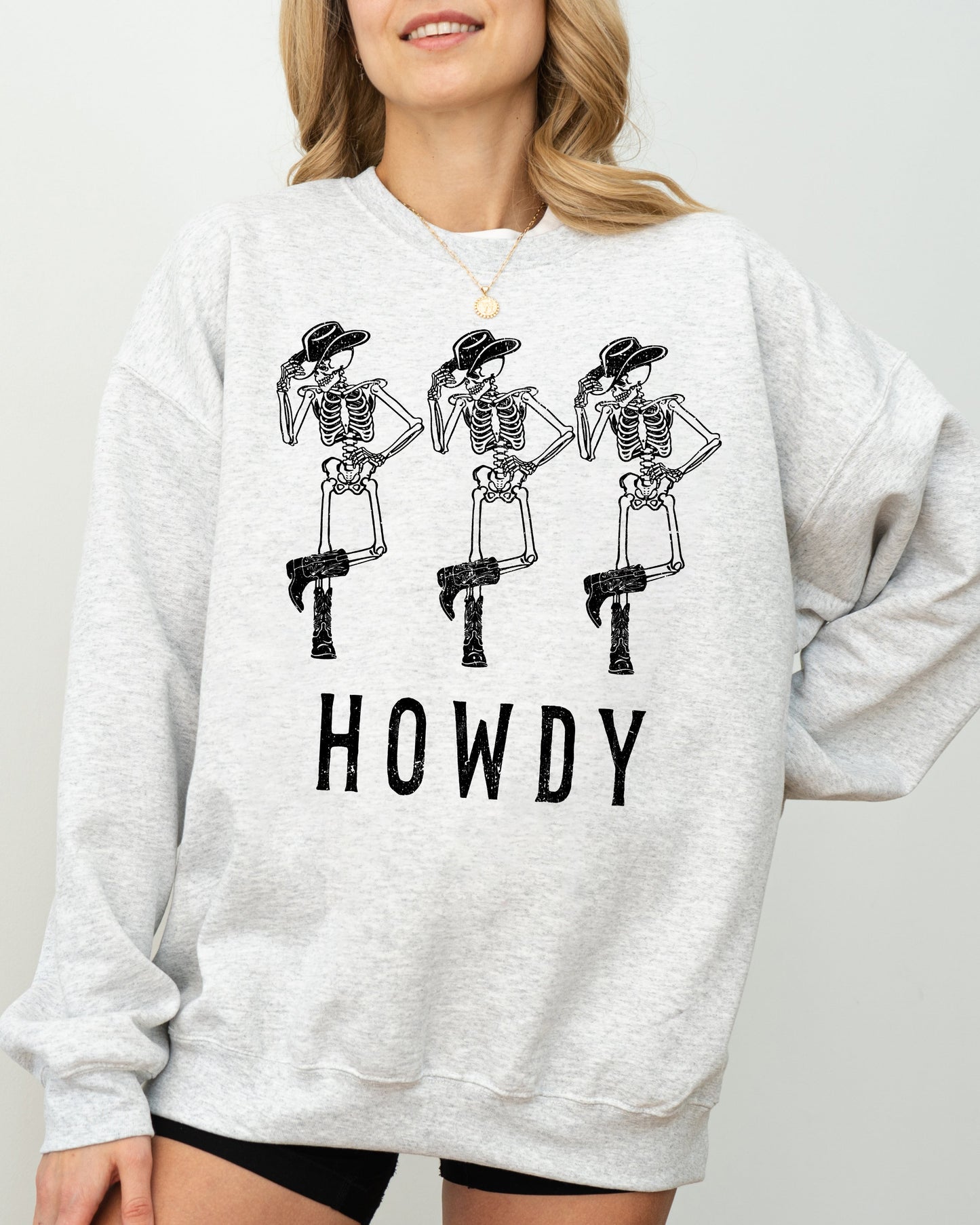 Howdy Skeleton Halloween Costume Sweatshirt Unisex Cotton Blend