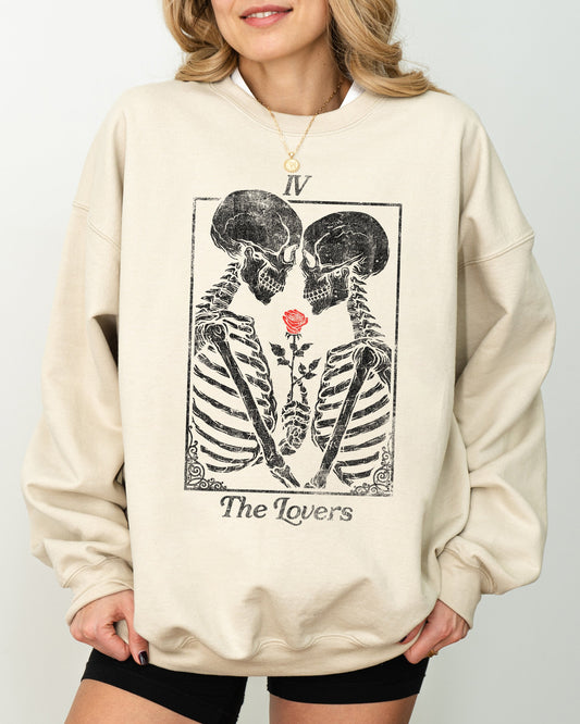 The Lovers, Skeleton, Ghost, Funny, Witch, Aesthetic, Meme, Halloween, Spooky, Costume Sweatshirt