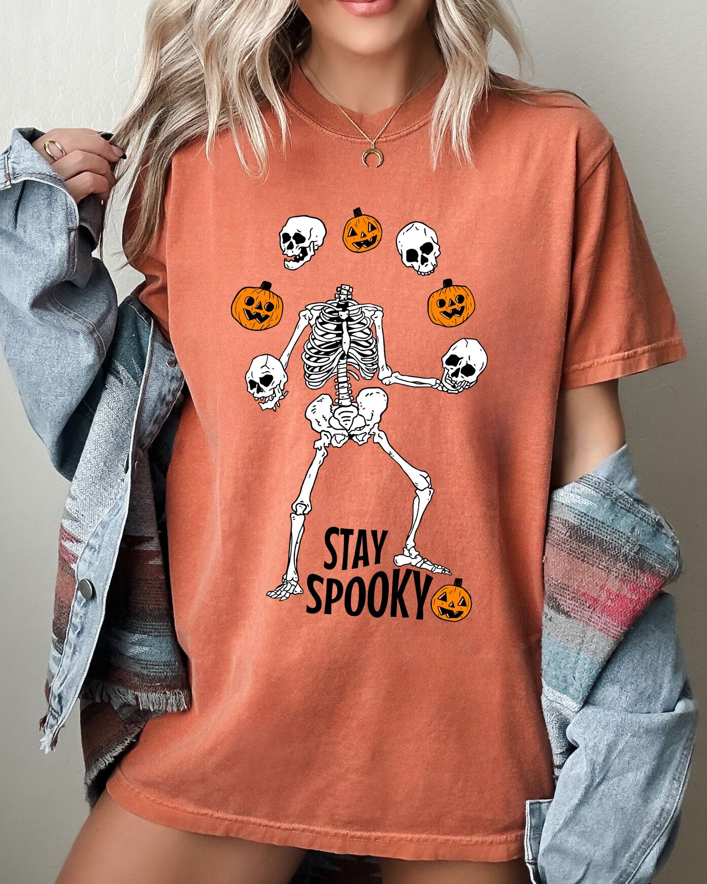 Stay Spooky, Skeleton, Ghost, Funny, Witch, Aesthetic, Meme, Halloween, Spooky, Costume, Tshirt Comfort Colors T-Shirt