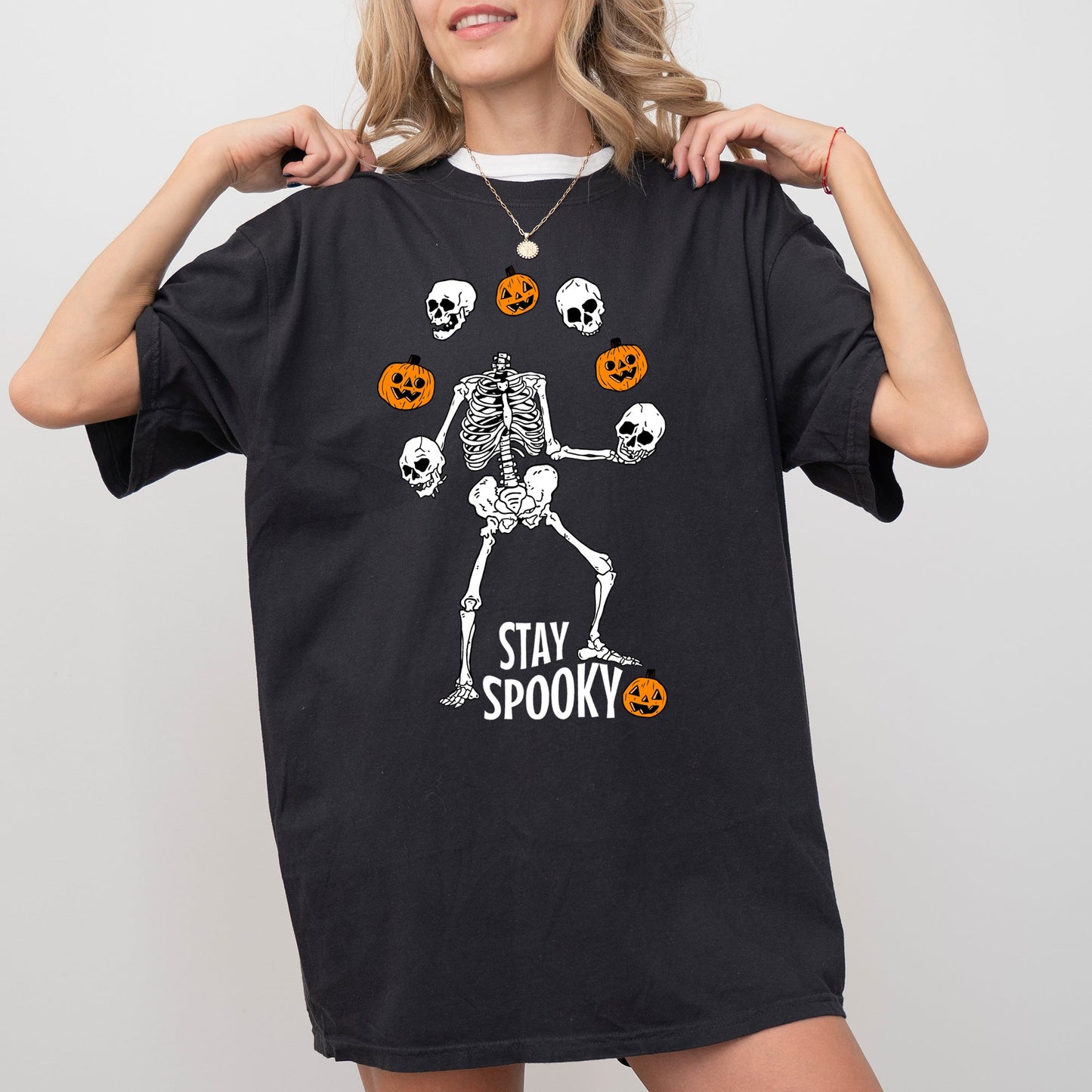 Stay Spooky, Skeleton, Ghost, Funny, Witch, Aesthetic, Meme, Halloween, Spooky, Costume, Tshirt Comfort Colors T-Shirt