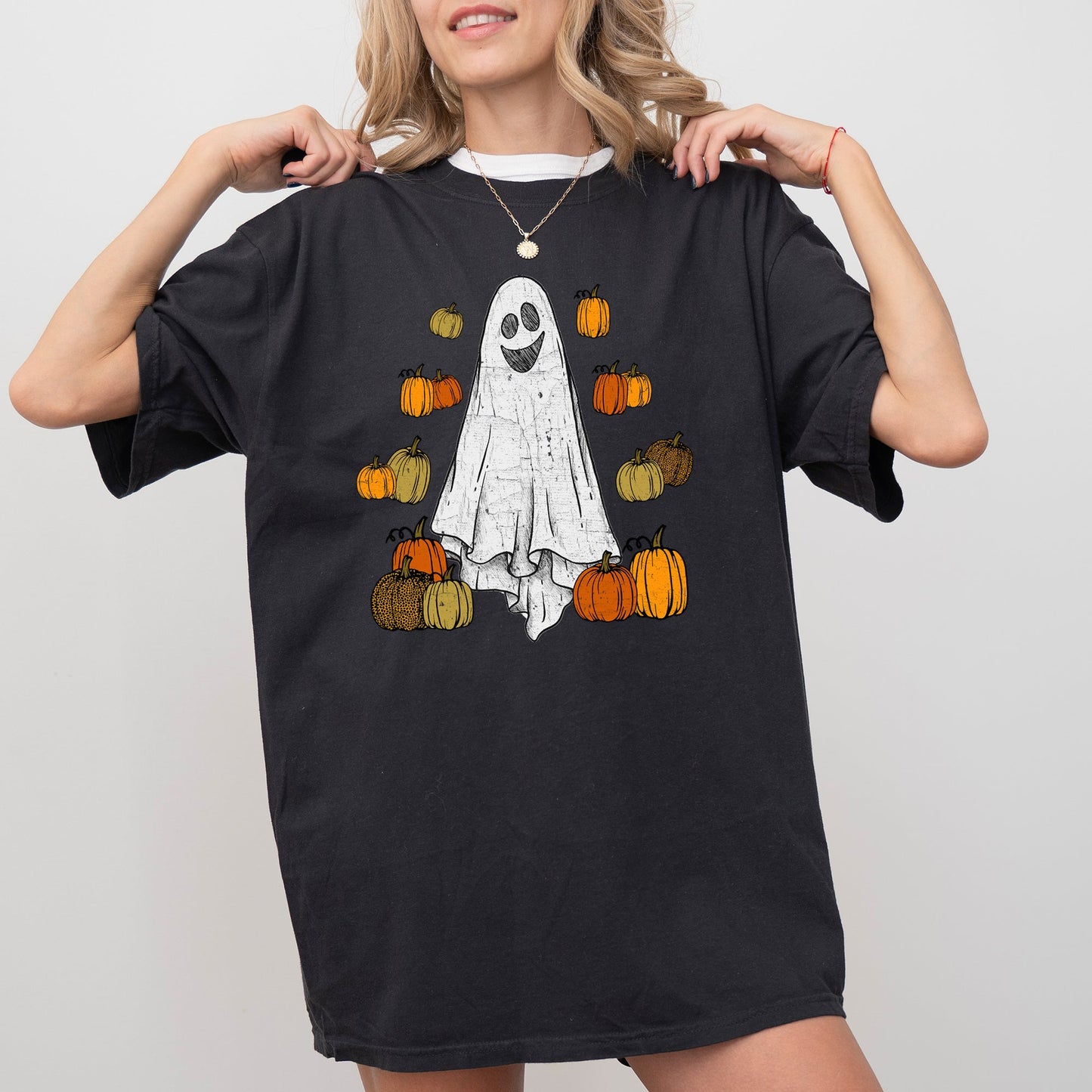 Ghost and Pumpkins Vintage Comfort Colors T-Shirt
