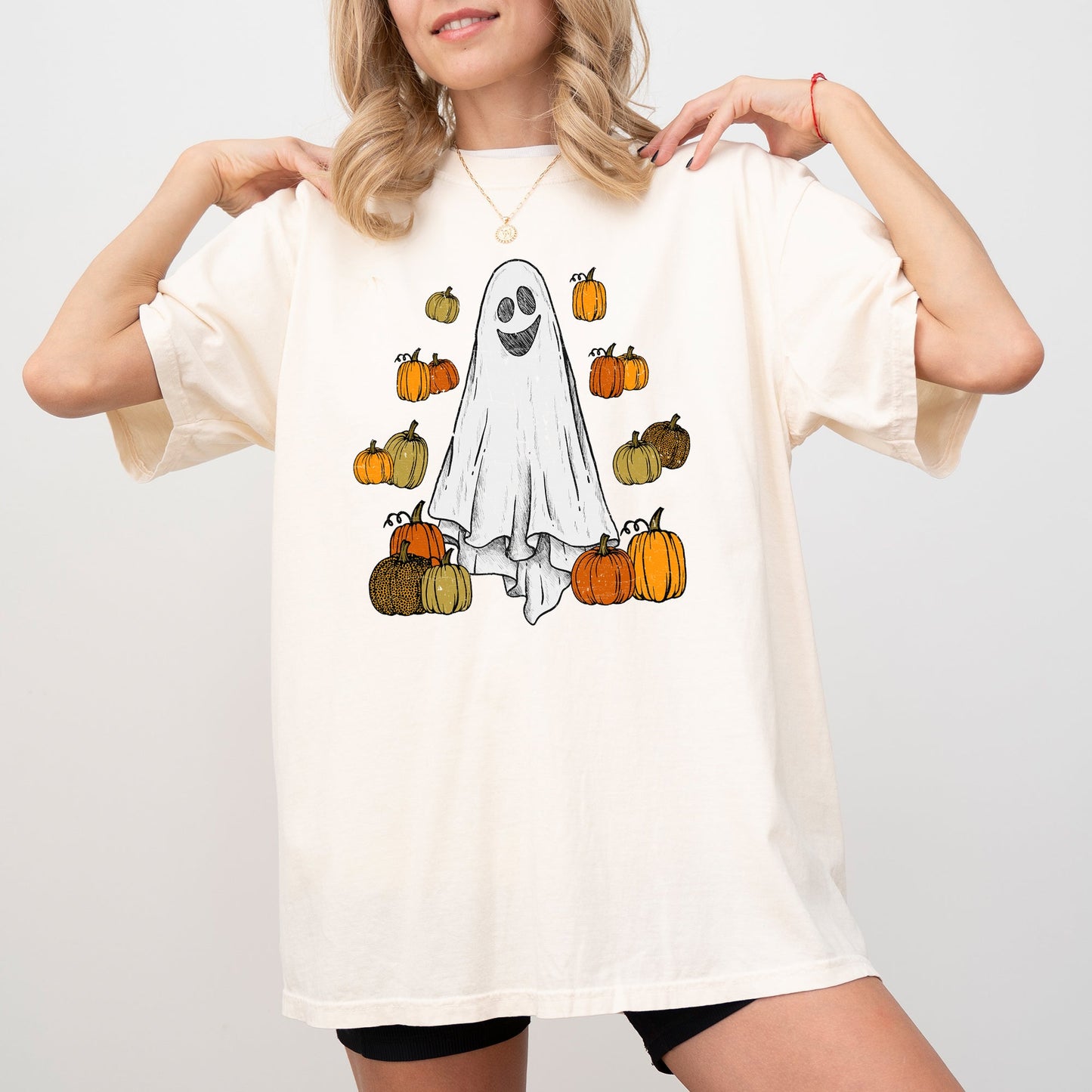 Ghost and Pumpkins Vintage Comfort Colors T-Shirt