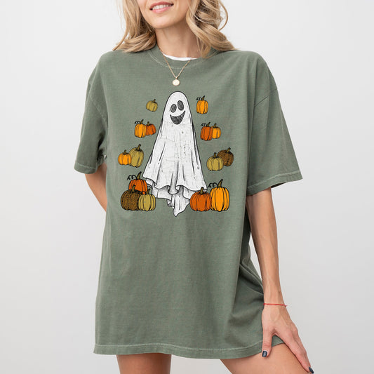 Ghost and Pumpkins Vintage Comfort Colors T-Shirt