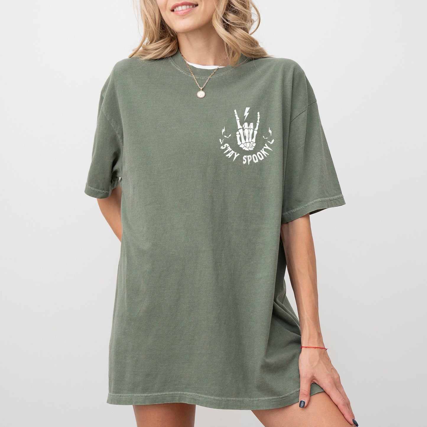 Stay Spooky, Pocket, Skeleton, Ghost, Funny, Witch, Aesthetic, Meme, Halloween, Spooky, Costume, Tshirt Comfort Colors T-Shirt