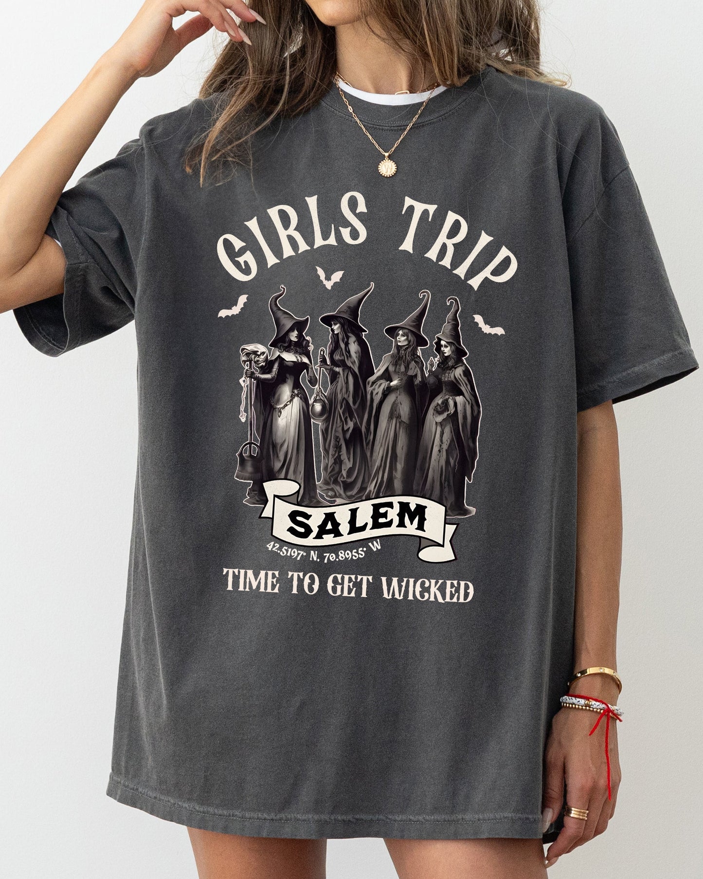 Girls Trip Skeleton Ghost Witch Halloween Spooky Costume Tshirt Comfort Colors T-Shirt