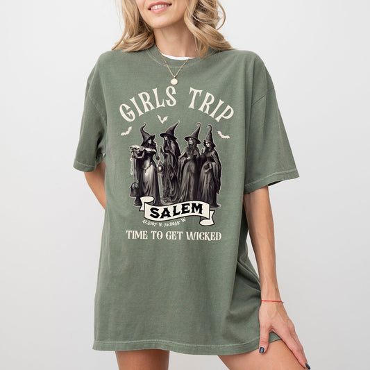 Girls Trip Skeleton Ghost Witch Halloween Spooky Costume Tshirt Comfort Colors T-Shirt