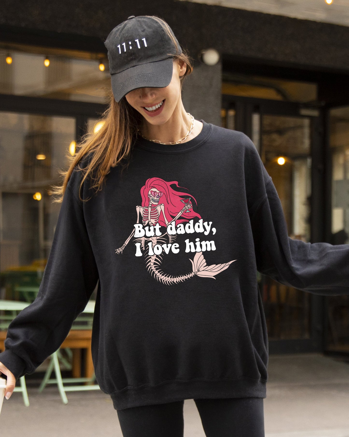 But Daddy I Love Him Mermaid Sweatshirt Costume Halloween Spooky