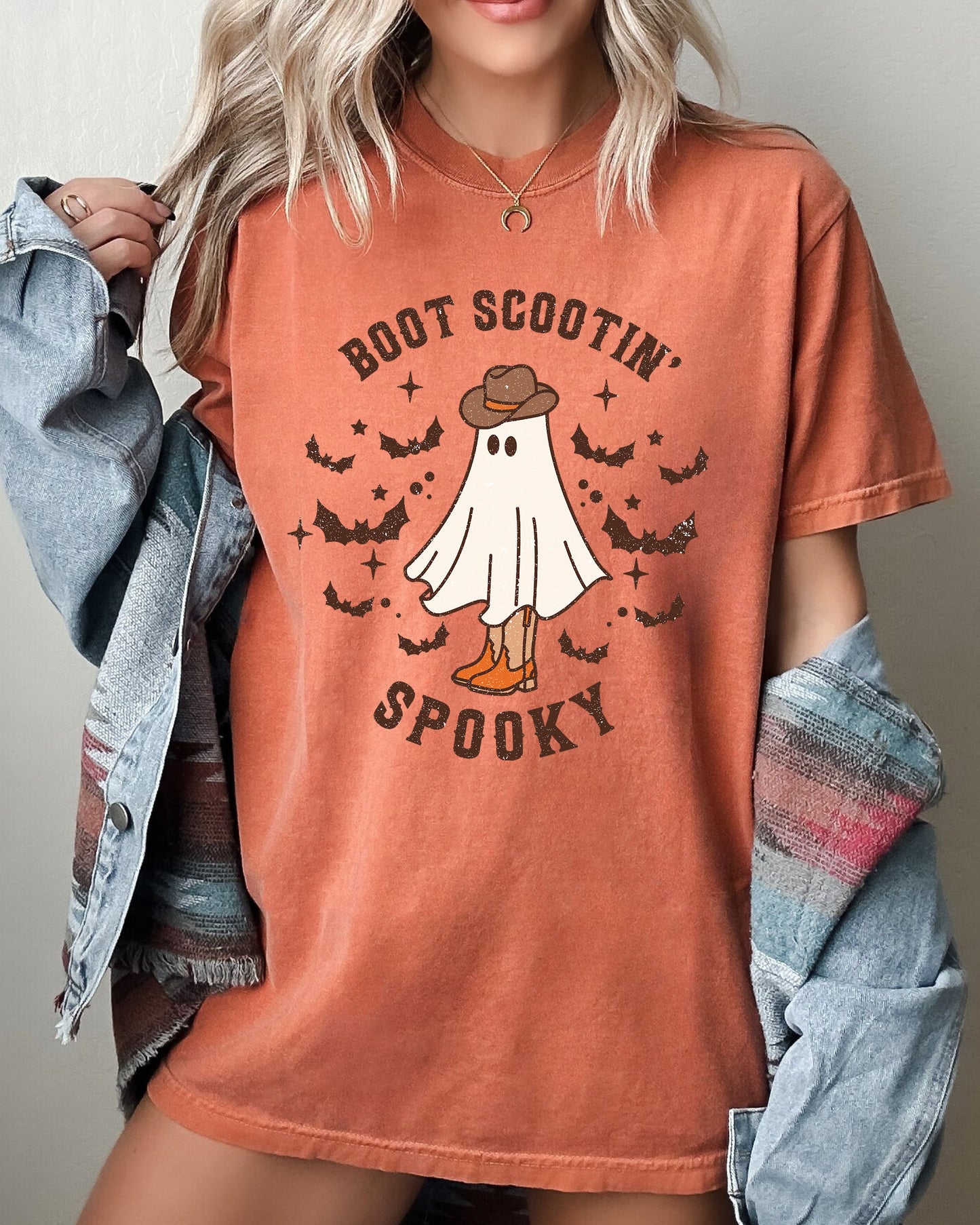 Boot Scootin' Spooky Halloween Graphic Tee Comfort Colors T-Shirt