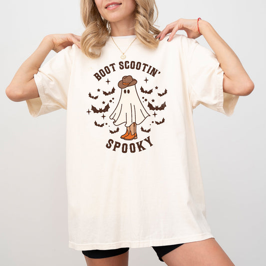 Boot Scootin' Spooky Halloween Graphic Tee Comfort Colors T-Shirt