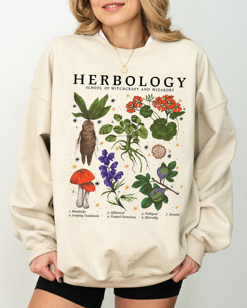 Herbology Mushroom Skeleton Ghost Funny Witch Halloween Costume Sweatshirt
