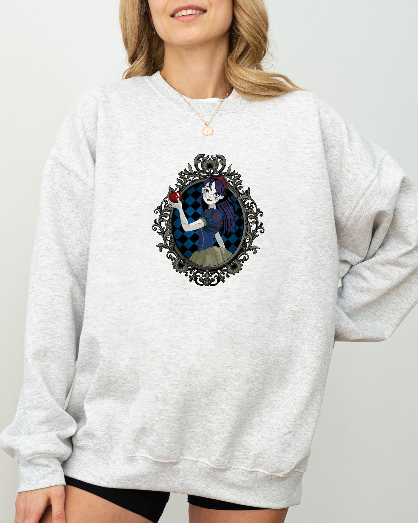 Snow White, Princess, Skeleton, Funny, Witch, Aesthetic, Meme, Halloween, Spooky, Costume Sweatshirt