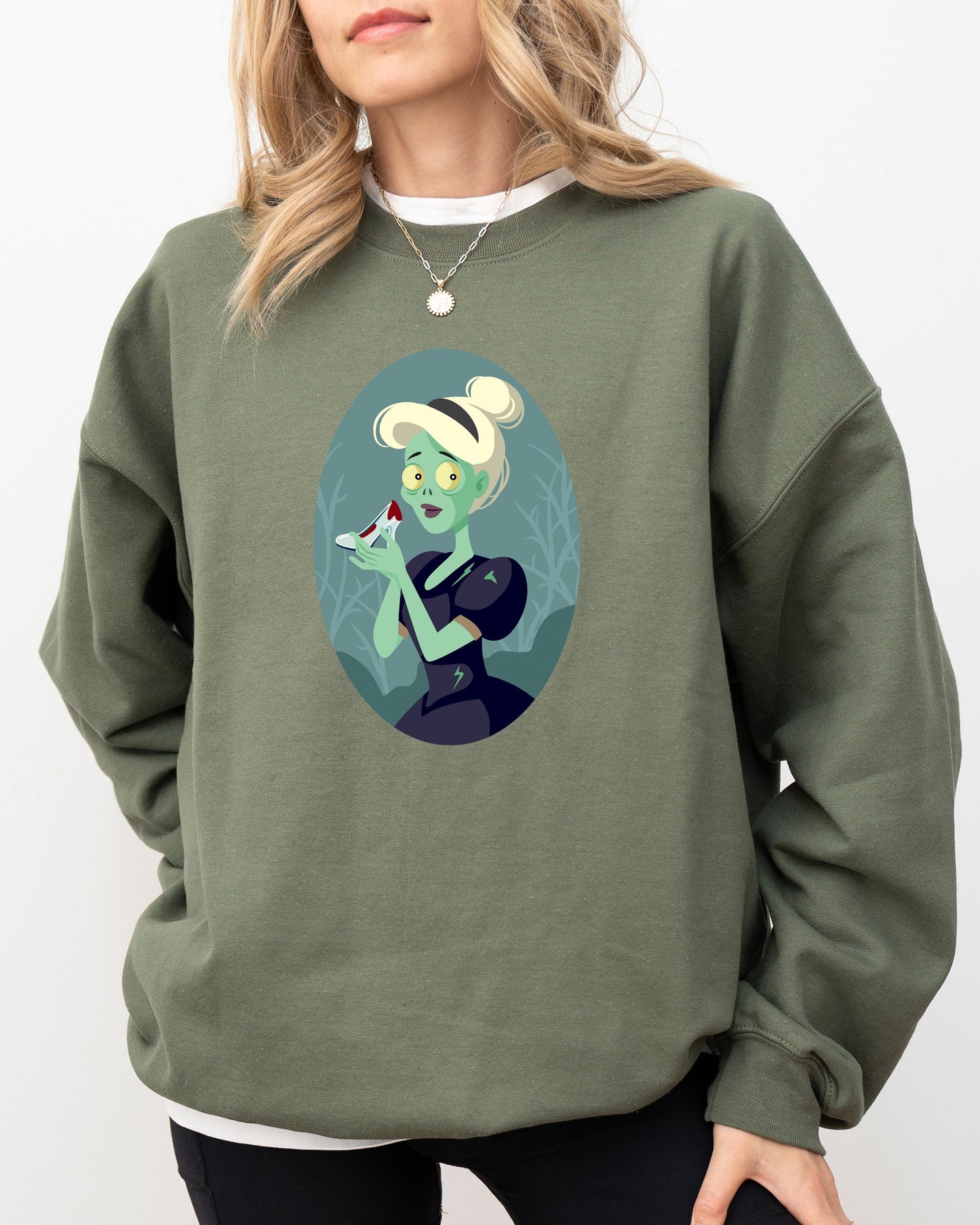 Halloween Aesthetic Costume Sweatshirt Cinderella Princess Skeleton Witch