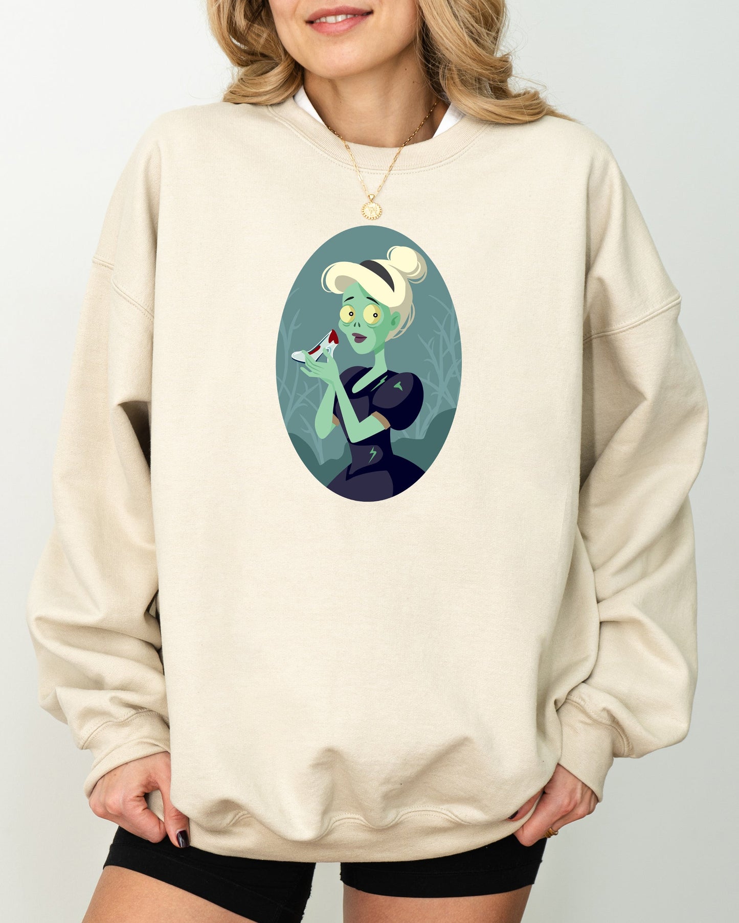 Halloween Aesthetic Costume Sweatshirt Cinderella Princess Skeleton Witch