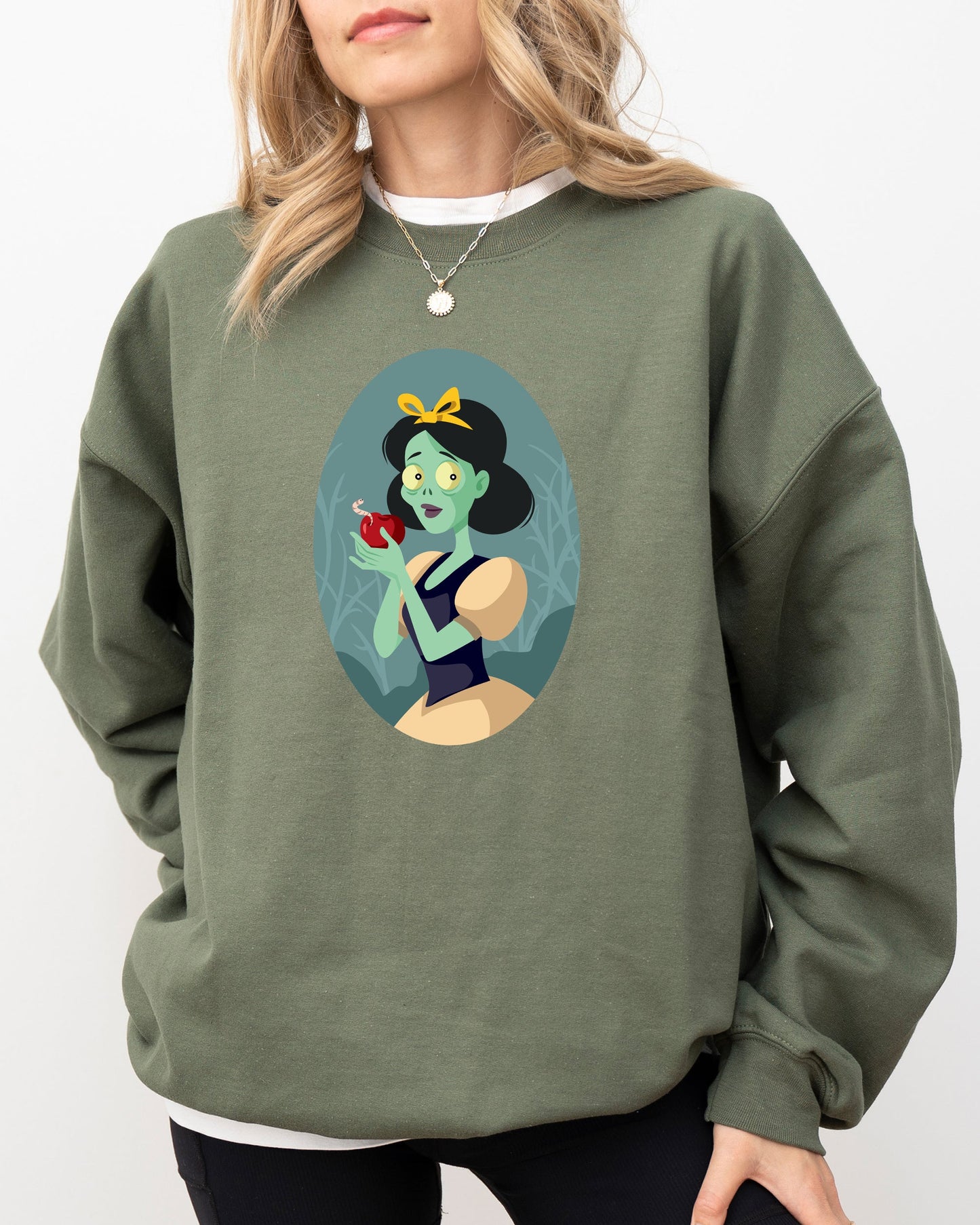 Snow White, Spooky Princess, Skeleton, Funny, Witch, Aesthetic, Meme, Halloween, Costume Sweatshirt