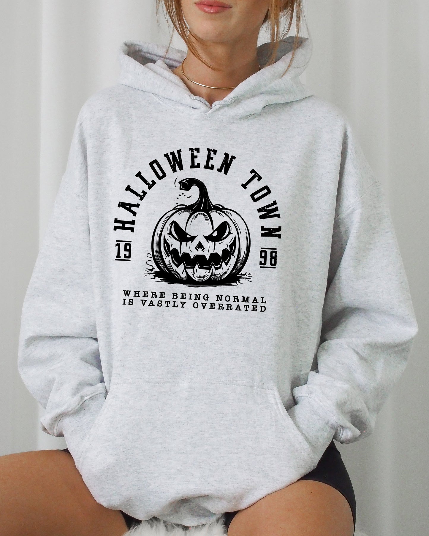 Halloween Town Pumpkin Spooky Skeleton Witch Costume Hoodie Hooded Sweatshirt