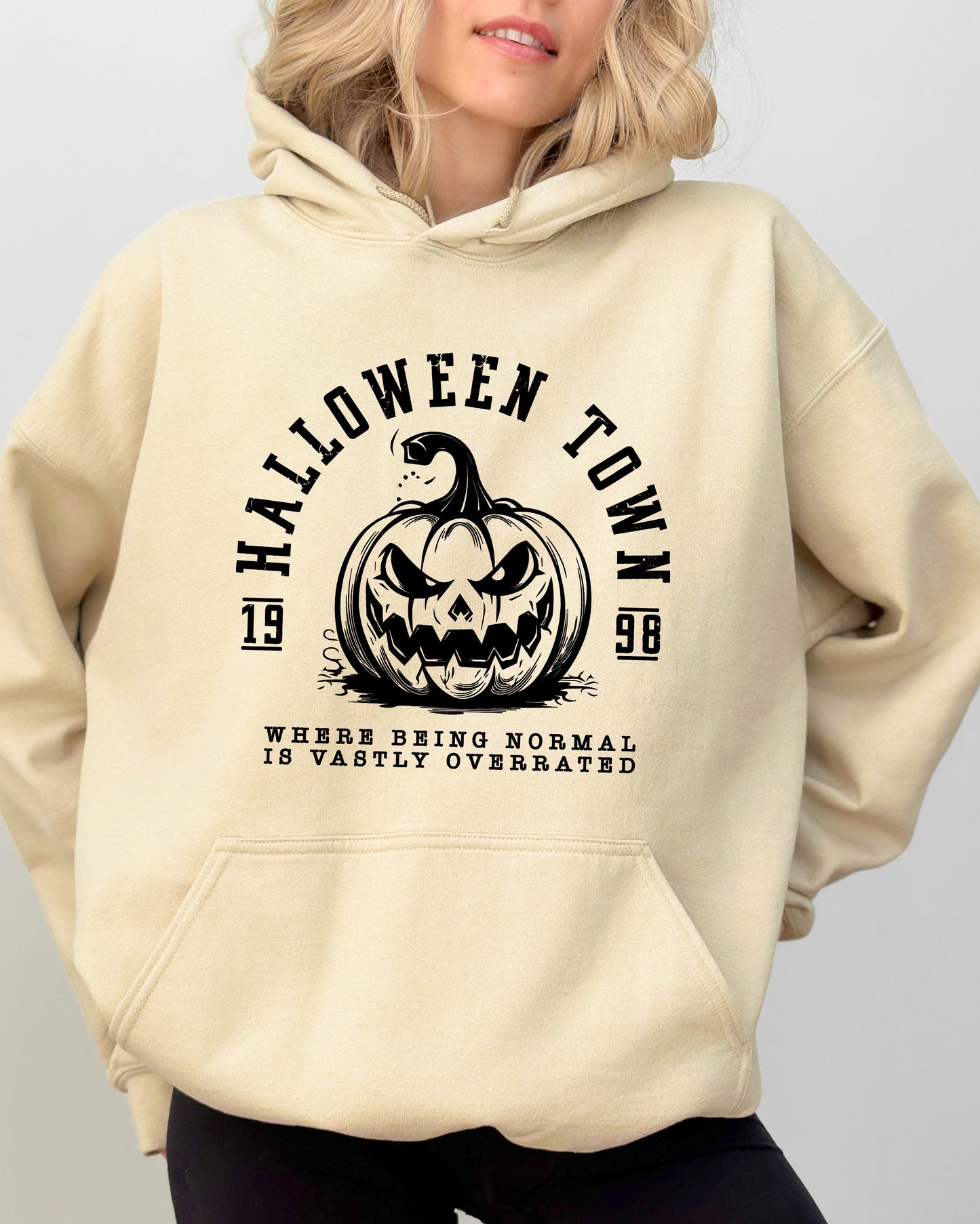 Halloween Town Pumpkin Spooky Skeleton Witch Costume Hoodie Hooded Sweatshirt