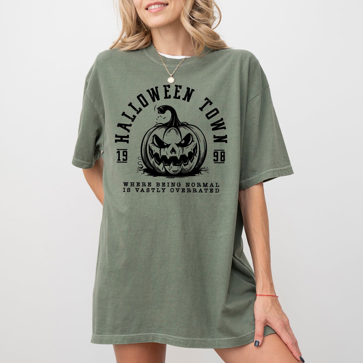 Halloween Town Pumpkin Spooky Skeleton Witch Aesthetic Halloween Costume Tshirt Comfort Colors T-Shirt