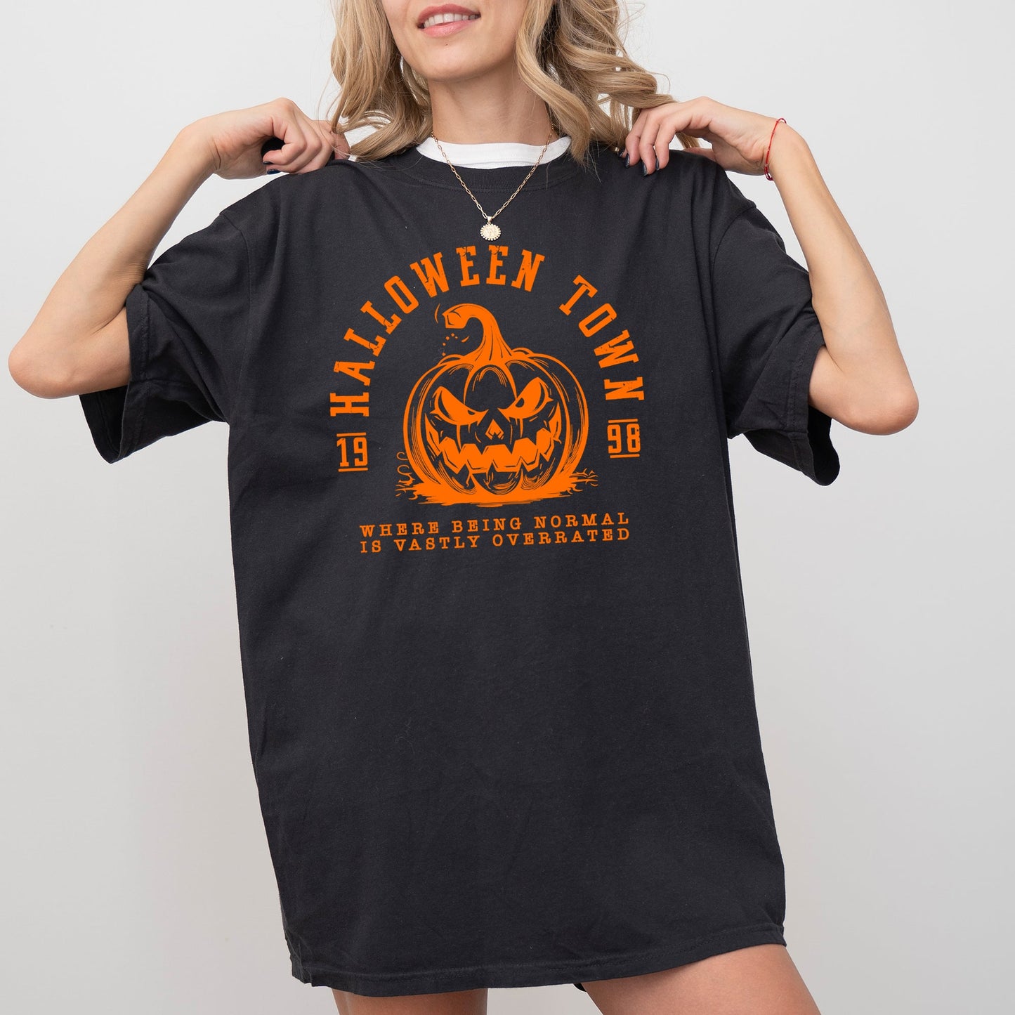 Halloween Town Pumpkin Spooky Skeleton Witch Aesthetic Halloween Costume Tshirt Comfort Colors T-Shirt