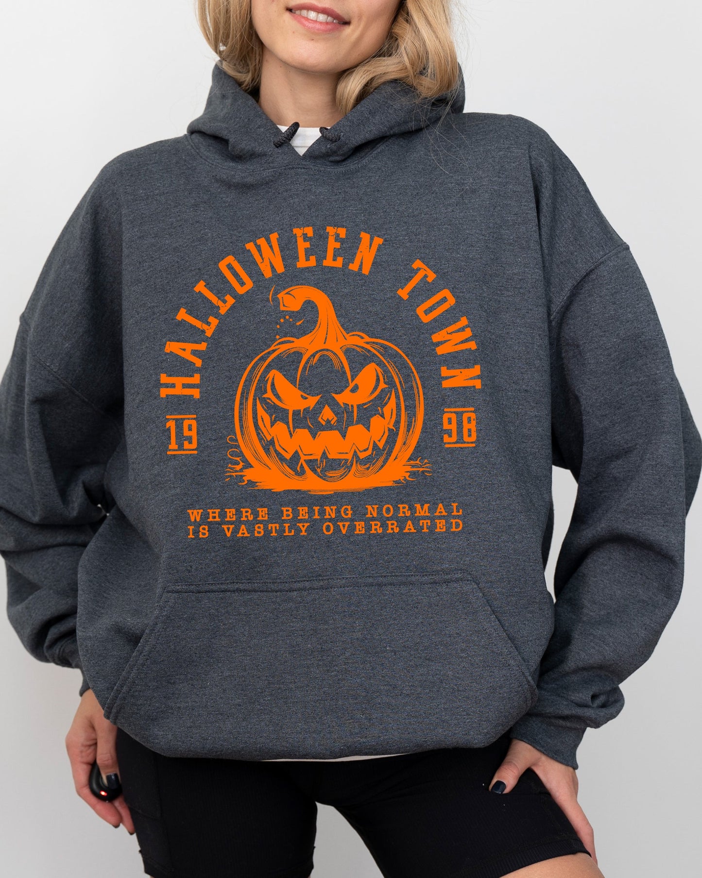 Halloween Town Pumpkin Spooky Skeleton Witch Costume Hoodie Hooded Sweatshirt