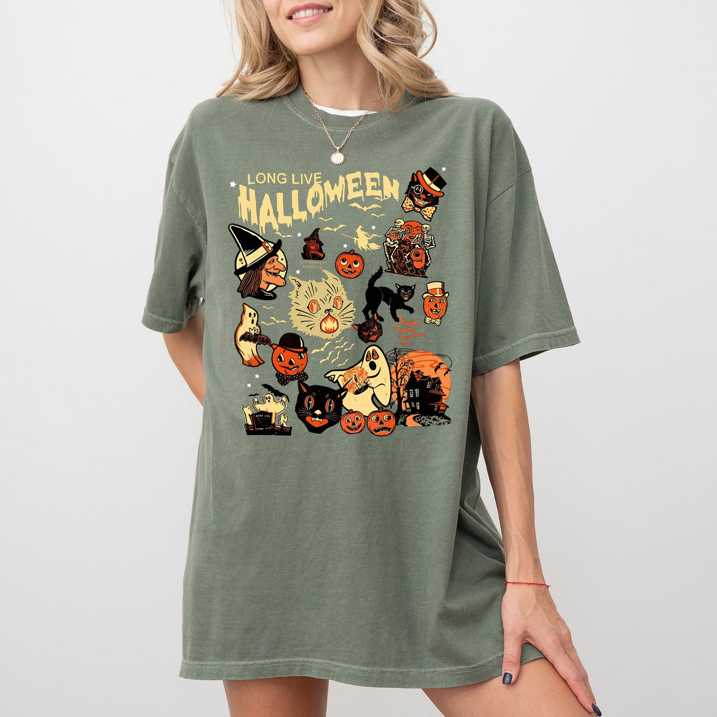 Long Live Halloween, Pumpkin, Spooky, Skeleton, Funny, Witch, Aesthetic, Meme, Halloween, Costume, Tshirt Comfort Colors T-Shirt