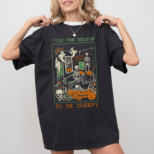 Tis The Season, Creepy, Spooky, Skeleton, Funny, Witch, Aesthetic, Meme, Halloween, Costume, Tshirt Comfort Colors T-Shirt