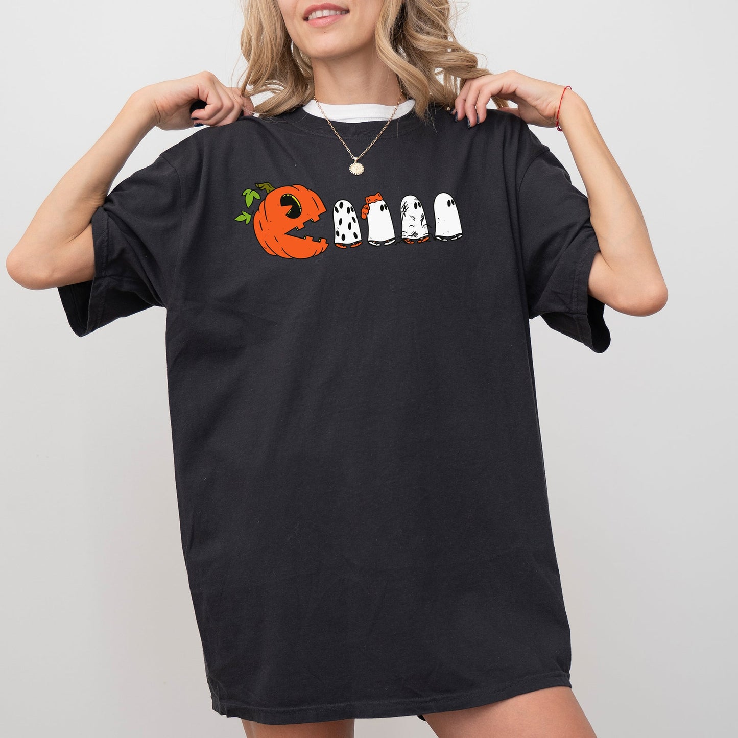 Pacman Pumpkin, Spooky, Skeleton, Funny, Witch, Aesthetic, Meme, Halloween, Costume, Tshirt Comfort Colors T-Shirt