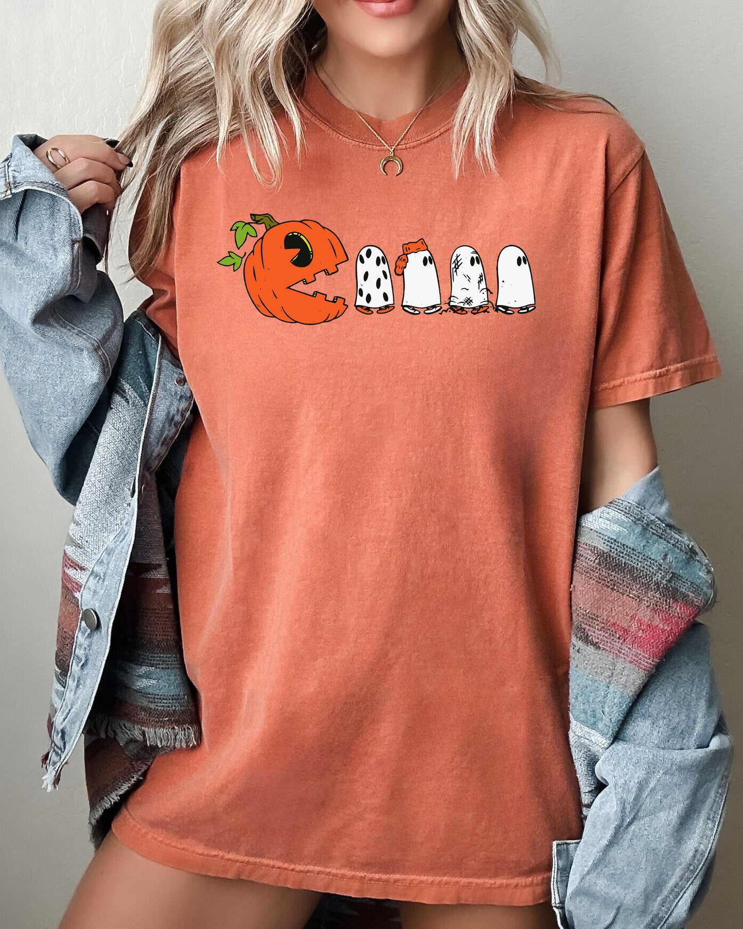 Pacman Pumpkin, Spooky, Skeleton, Funny, Witch, Aesthetic, Meme, Halloween, Costume, Tshirt Comfort Colors T-Shirt
