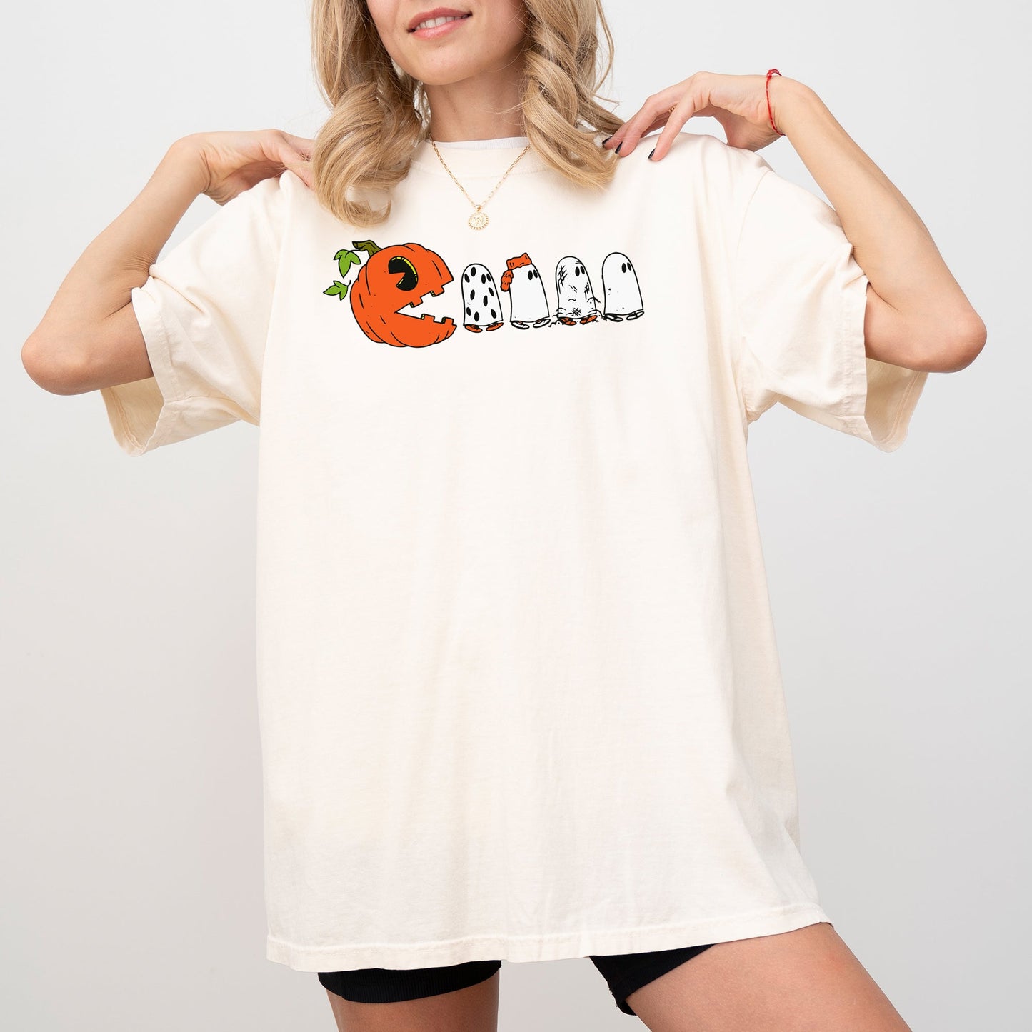 Pacman Pumpkin, Spooky, Skeleton, Funny, Witch, Aesthetic, Meme, Halloween, Costume, Tshirt Comfort Colors T-Shirt