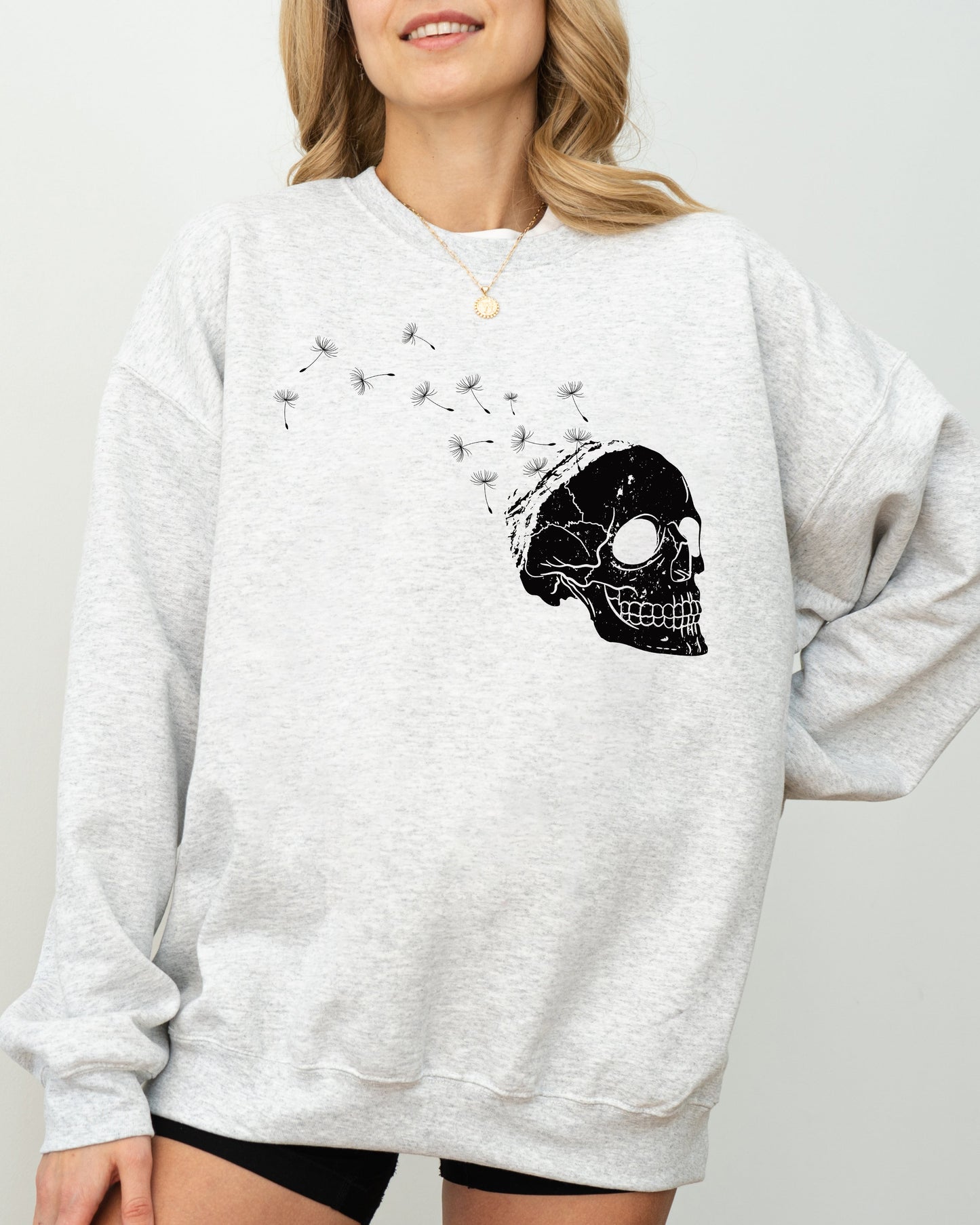 Dandelion Skull Spooky Halloween Costume Sweatshirt