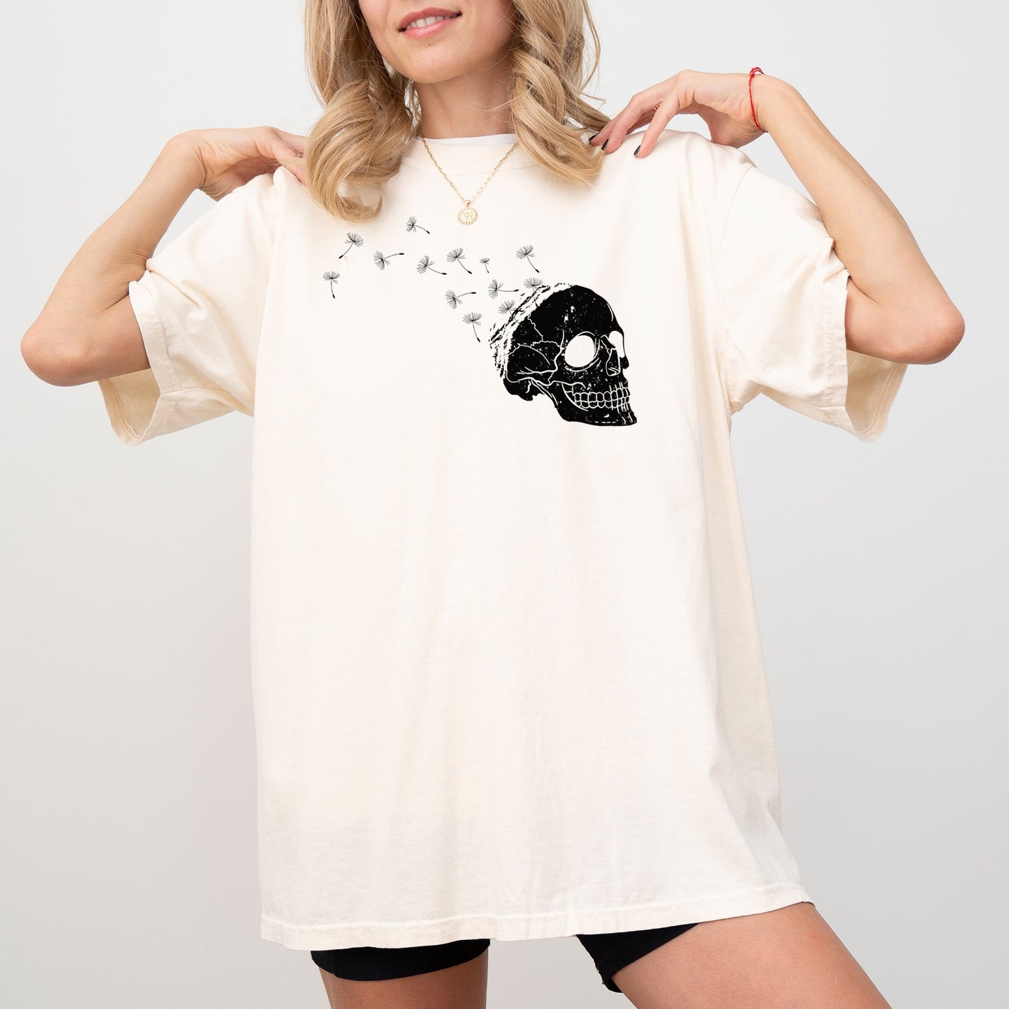 Dandelion Skull Spooky Halloween Costume Tshirt Comfort Colors T-Shirt