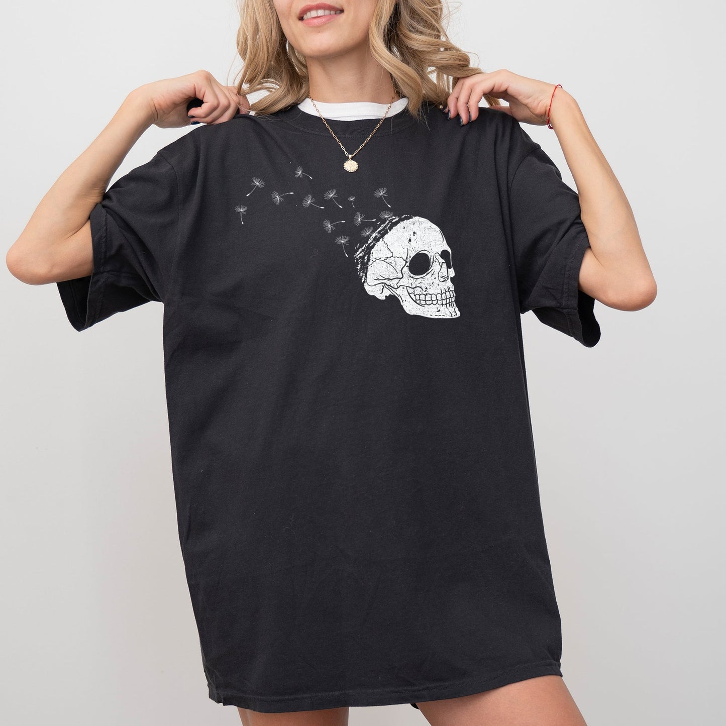 Dandelion Skull Spooky Halloween Costume Tshirt Comfort Colors T-Shirt