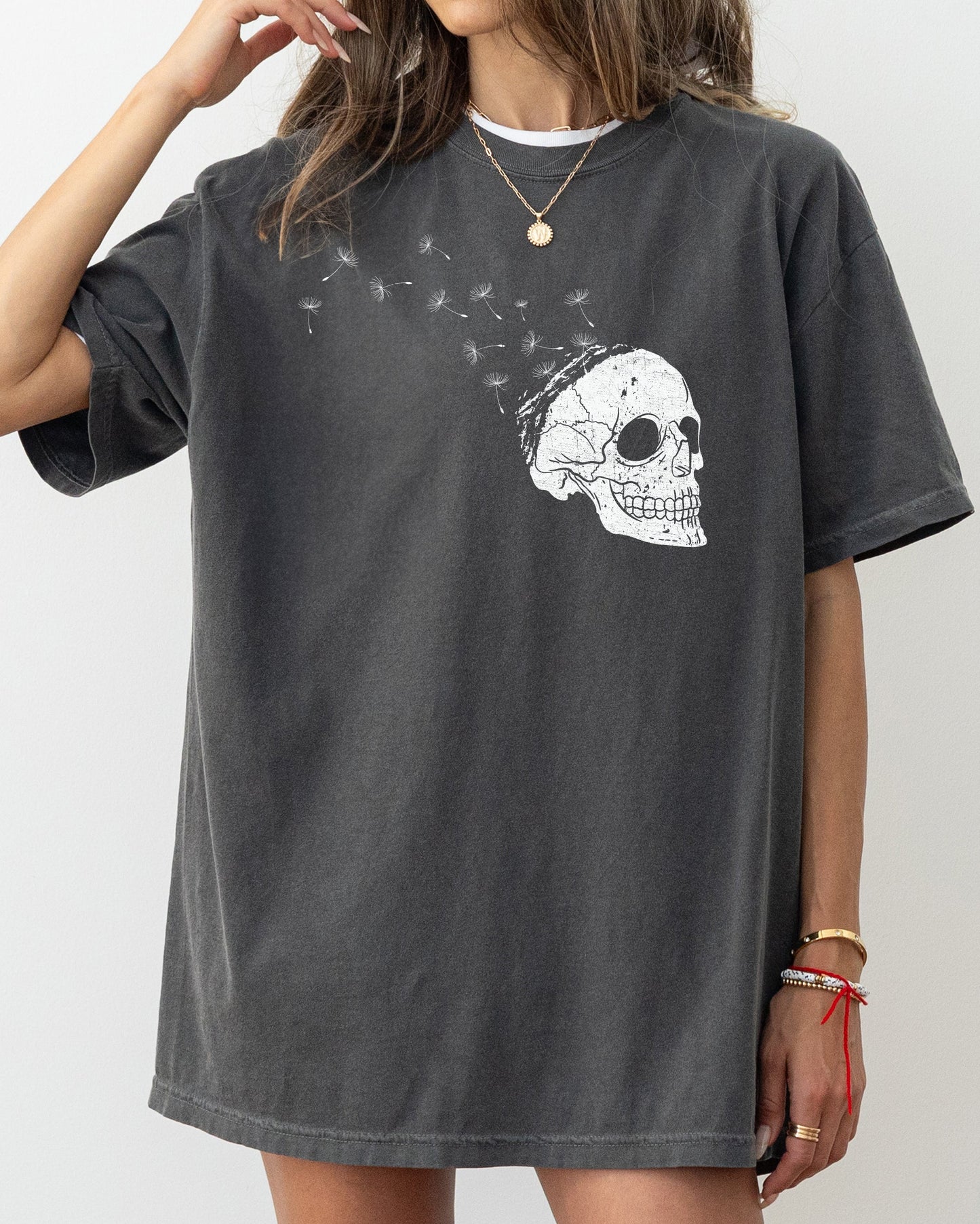 Dandelion Skull Spooky Halloween Costume Tshirt Comfort Colors T-Shirt