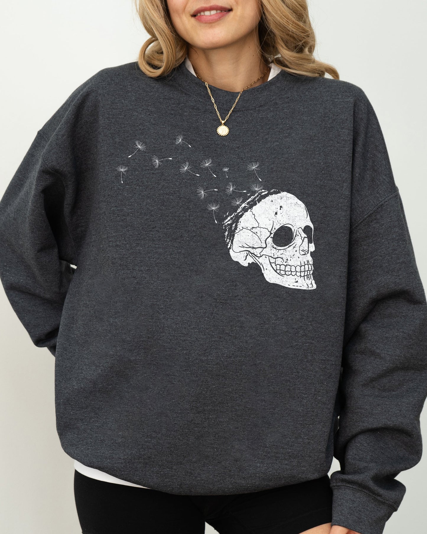 Dandelion Skull Spooky Halloween Costume Sweatshirt