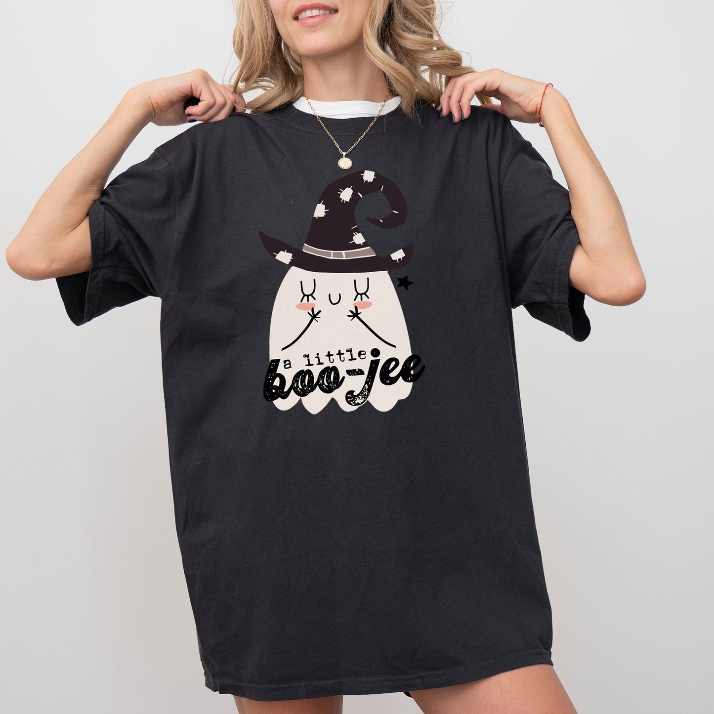 Ghost Spooky Skeleton Halloween Costume T-Shirt Comfort Colors Boo-Jee