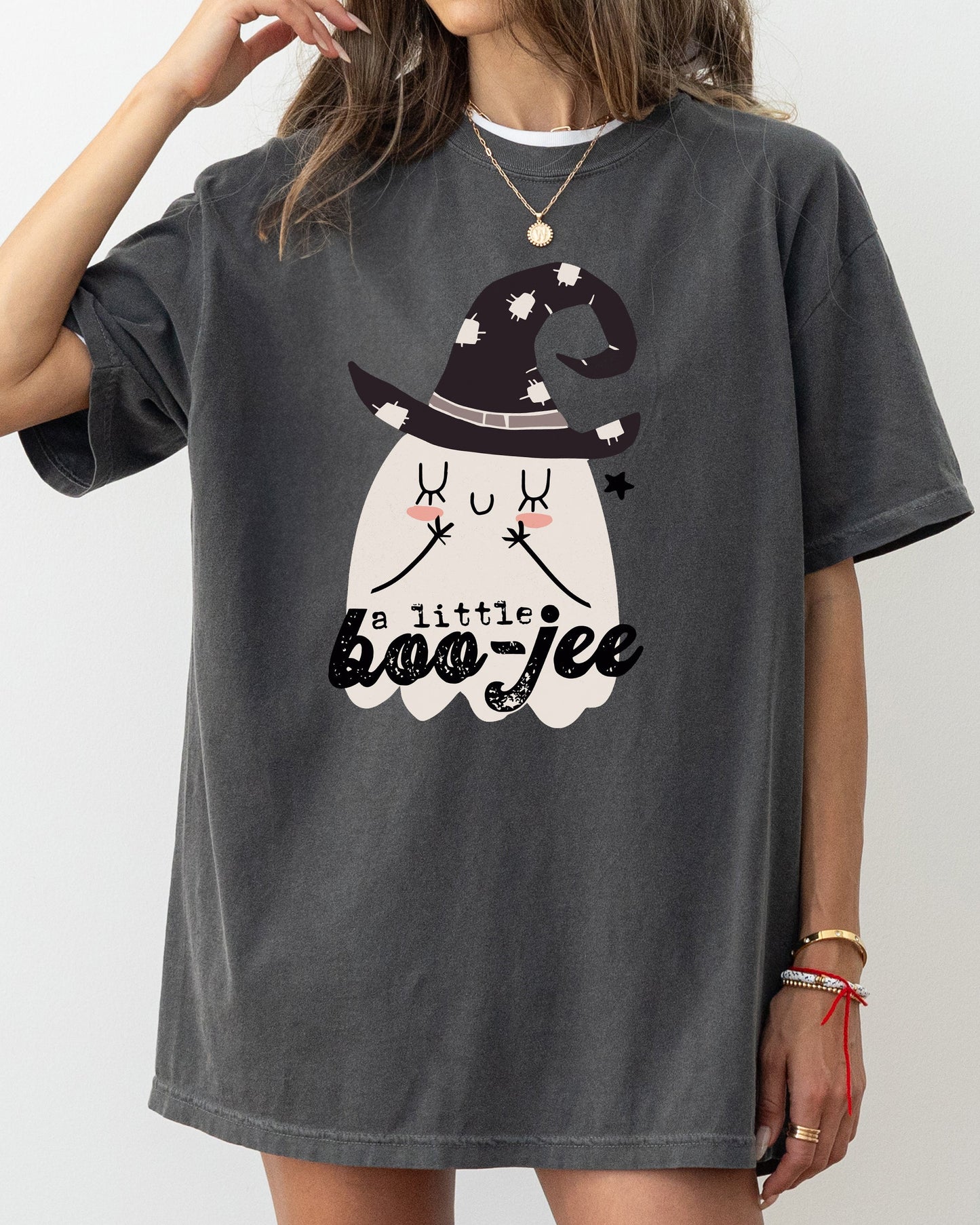 Ghost Spooky Skeleton Halloween Costume T-Shirt Comfort Colors Boo-Jee