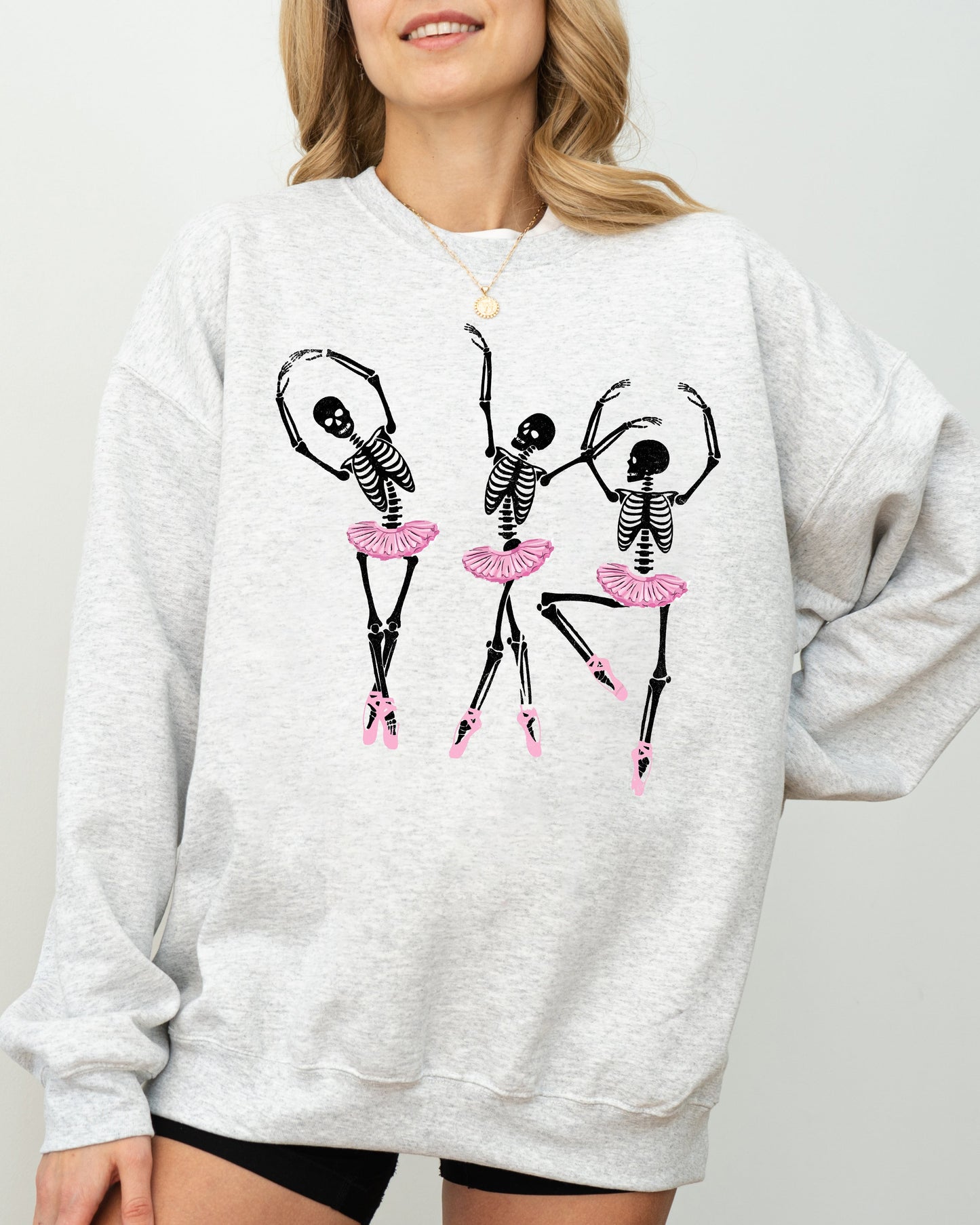 Dancing Skeleton Ladies Sweater Halloween Costume Sweatshirt