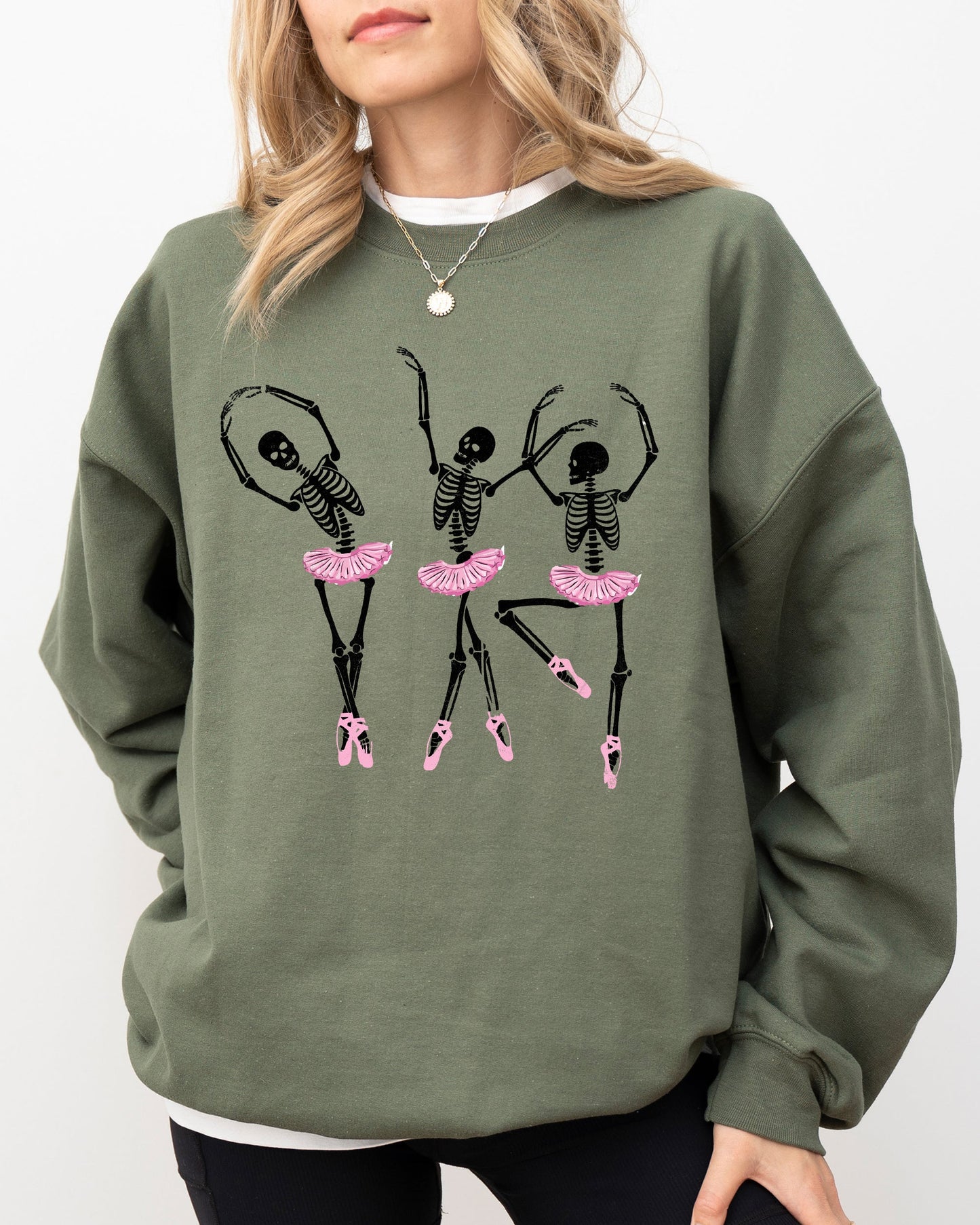 Dancing Skeleton Ladies Sweater Halloween Costume Sweatshirt