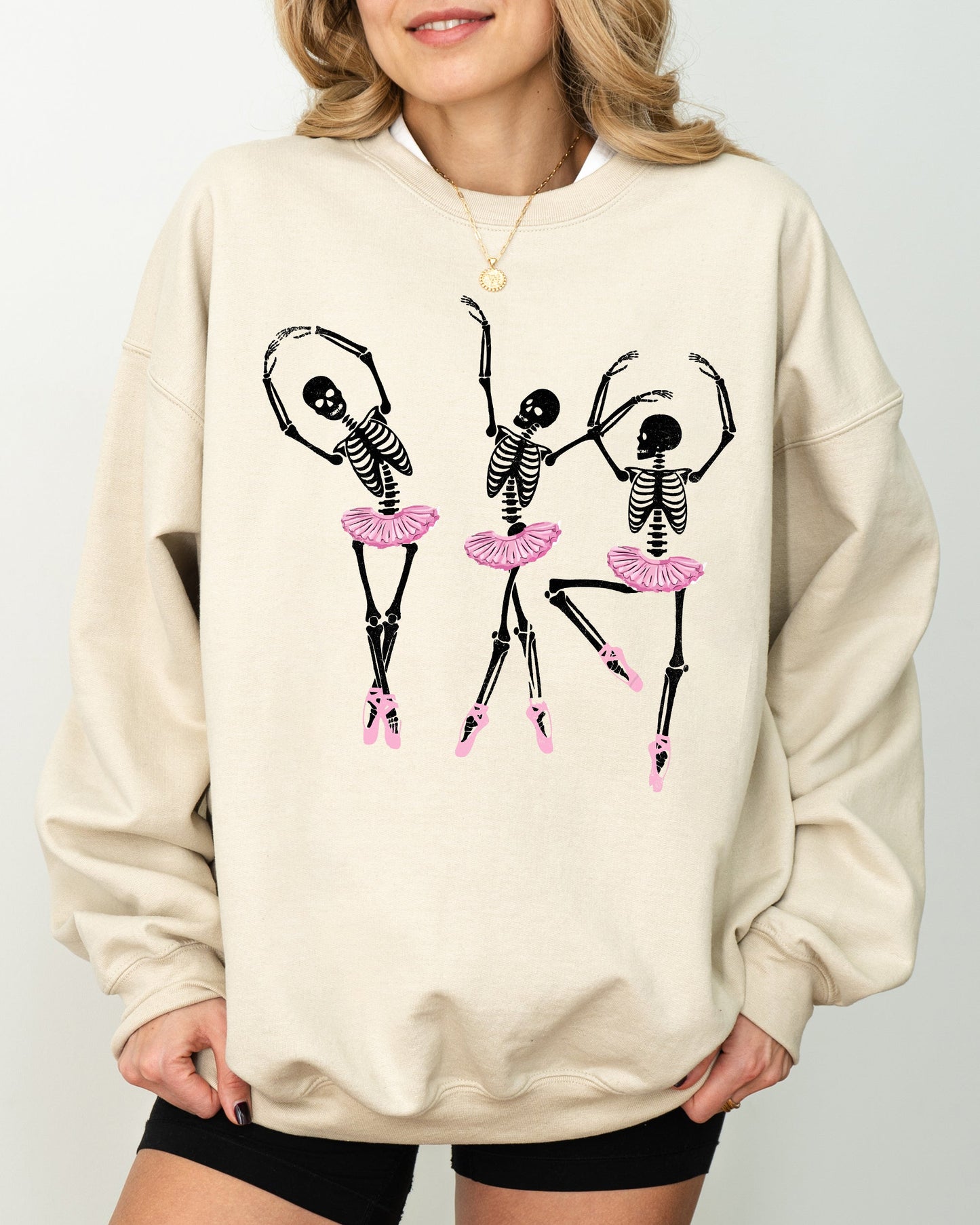 Dancing Skeleton Ladies Sweater Halloween Costume Sweatshirt