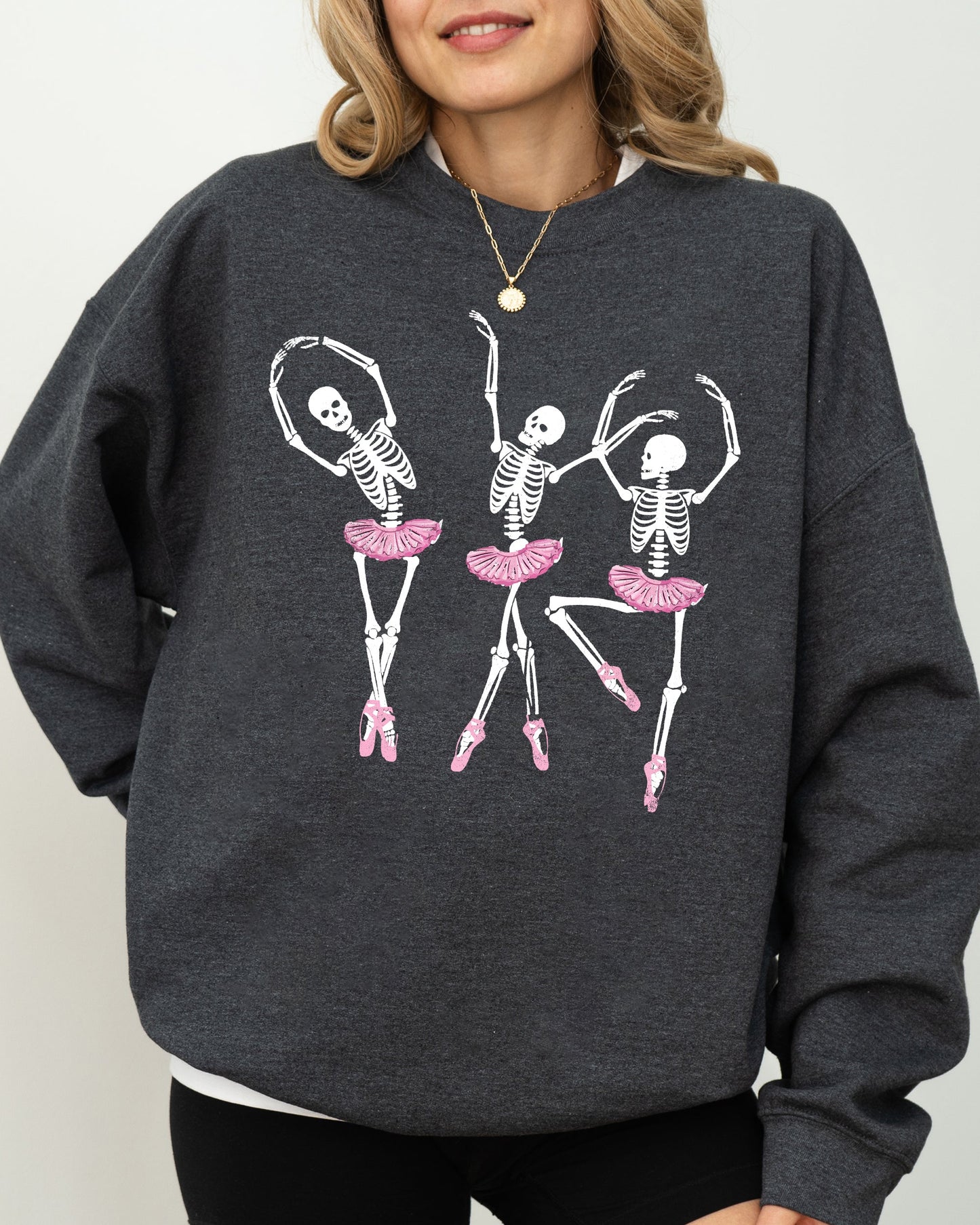 Dancing Skeleton Ladies Sweater Halloween Costume Sweatshirt