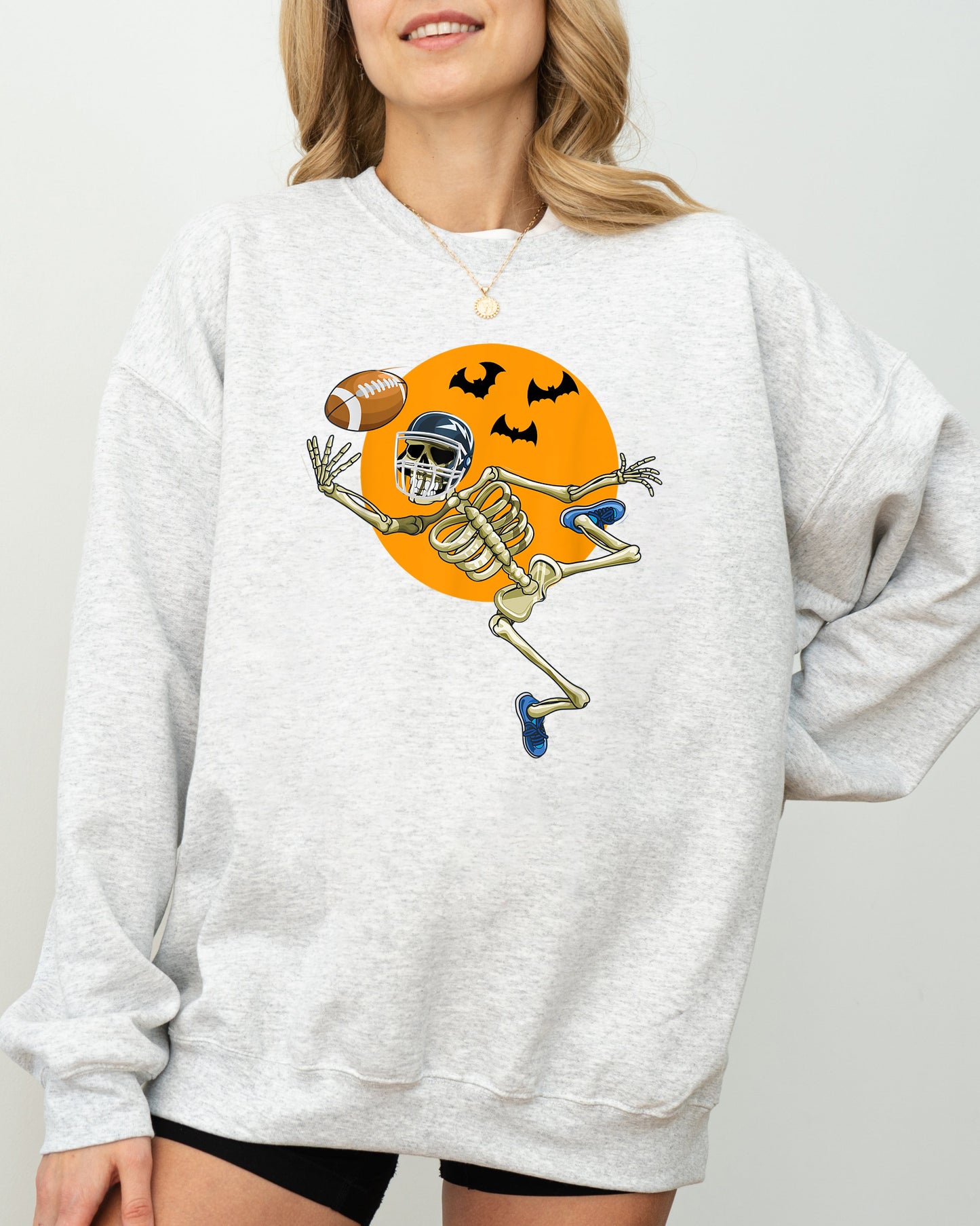 American Football, Skeleton, Spooky, Funny, Witch, Aesthetic, Meme, Halloween, Costume Sweatshirt