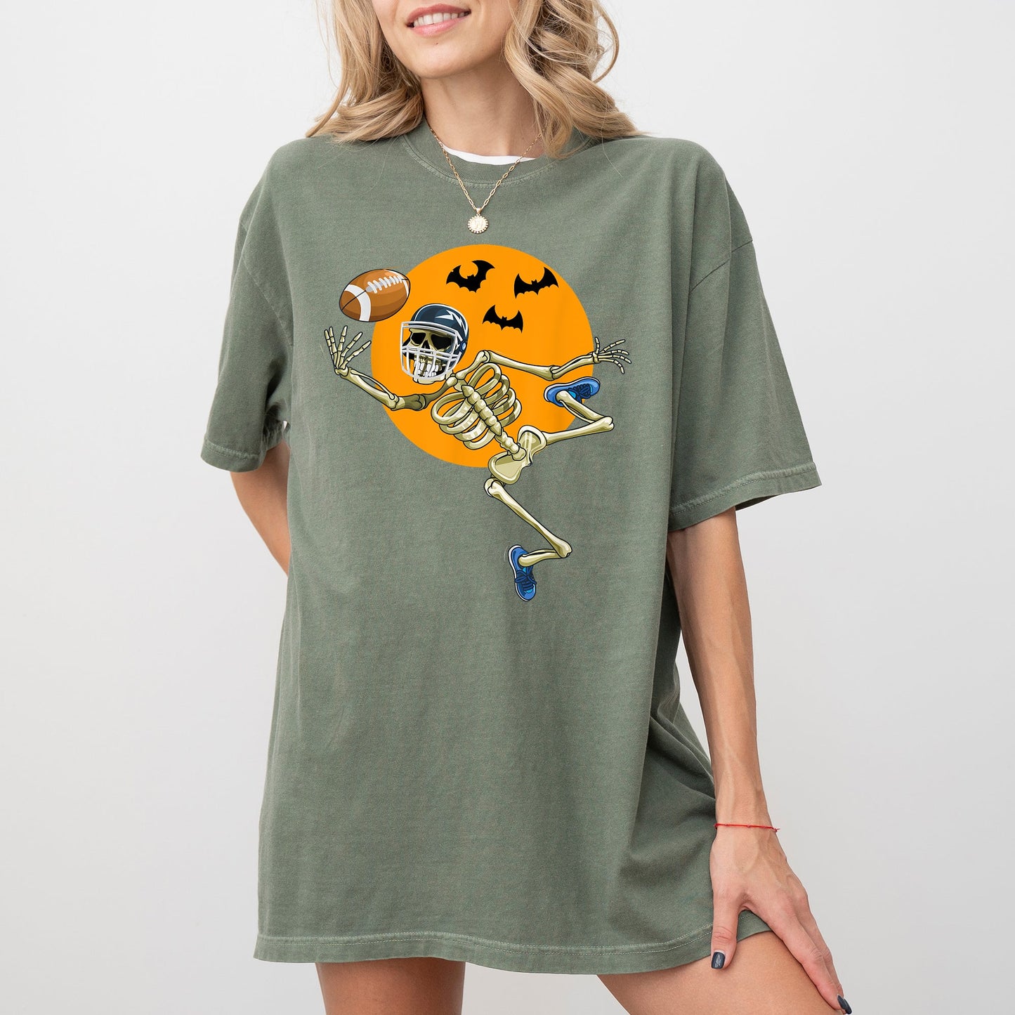 American Football, Skeleton, Spooky, Funny, Witch, Aesthetic, Meme, Halloween, Costume, Tshirt Comfort Colors T-Shirt