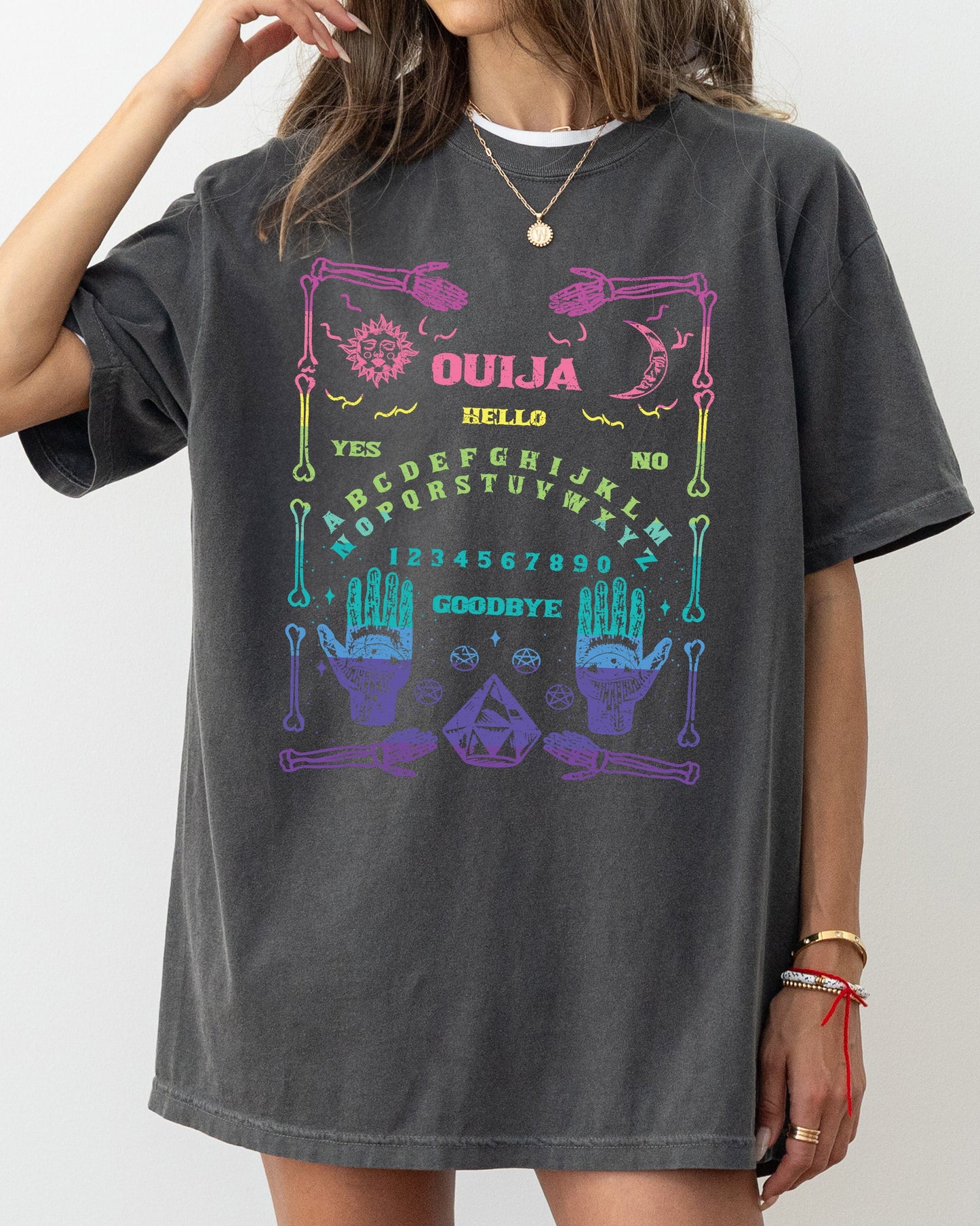 Spirit Board, Ouija, Skeleton, Spooky, Funny, Witch, Aesthetic, Meme, Halloween, Costume, Tshirt Comfort Colors T-Shirt