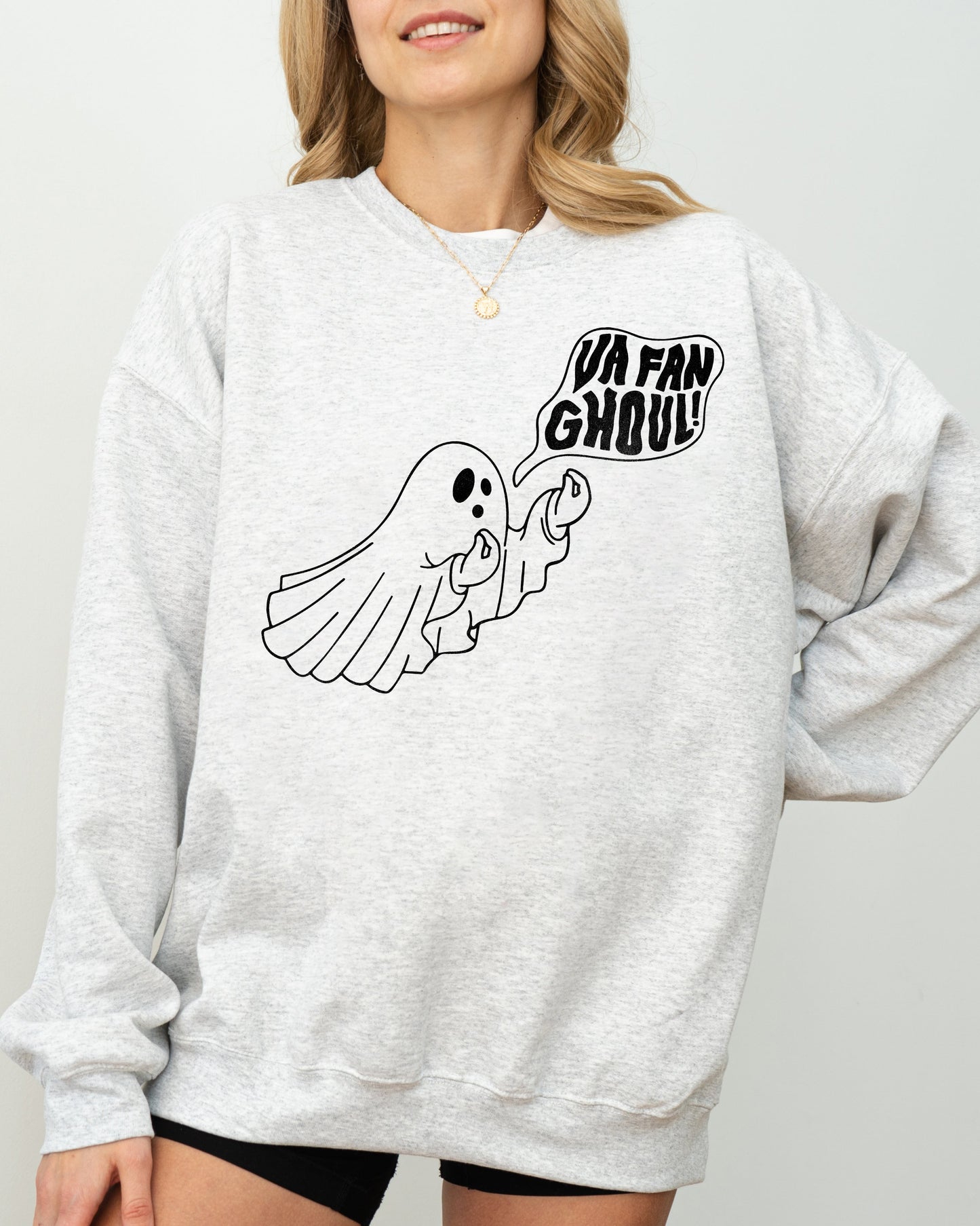 Va Fan Ghoul, Skeleton, Spooky, Ghost, Funny, Witch, Aesthetic, Meme, Halloween, Costume Sweatshirt