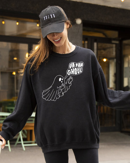 Va Fan Ghoul, Skeleton, Spooky, Ghost, Funny, Witch, Aesthetic, Meme, Halloween, Costume Sweatshirt